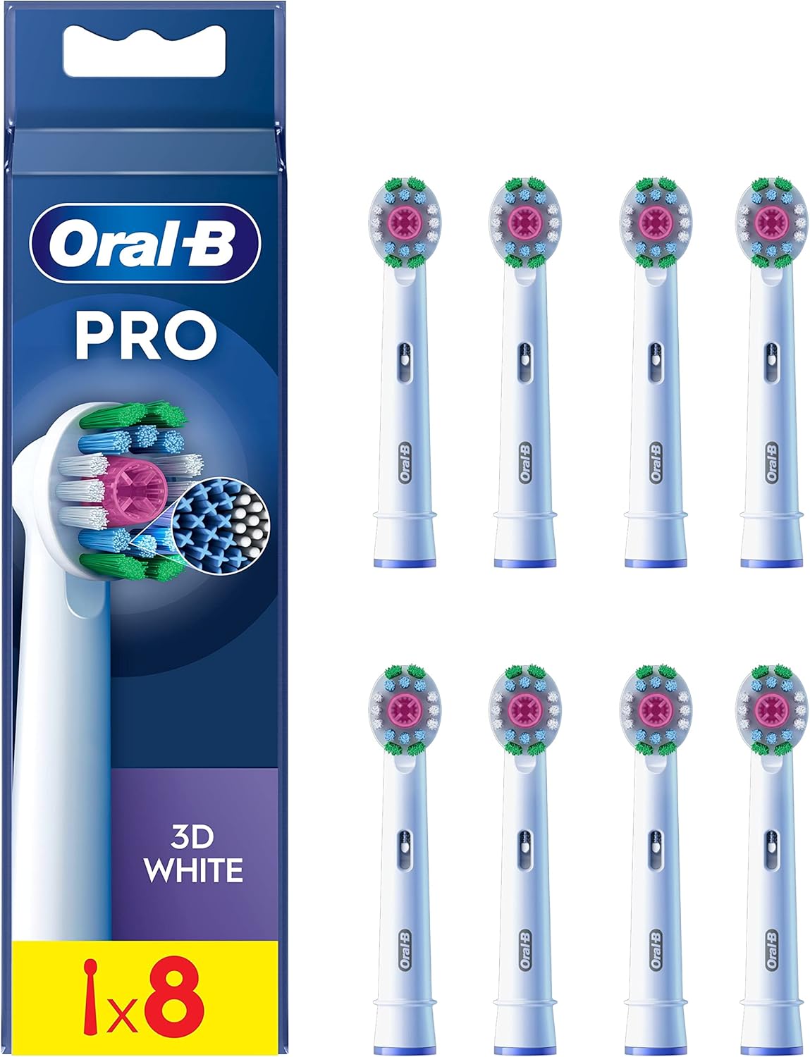 Detalle de Oral-B Pro 3D White 8 cabezales
