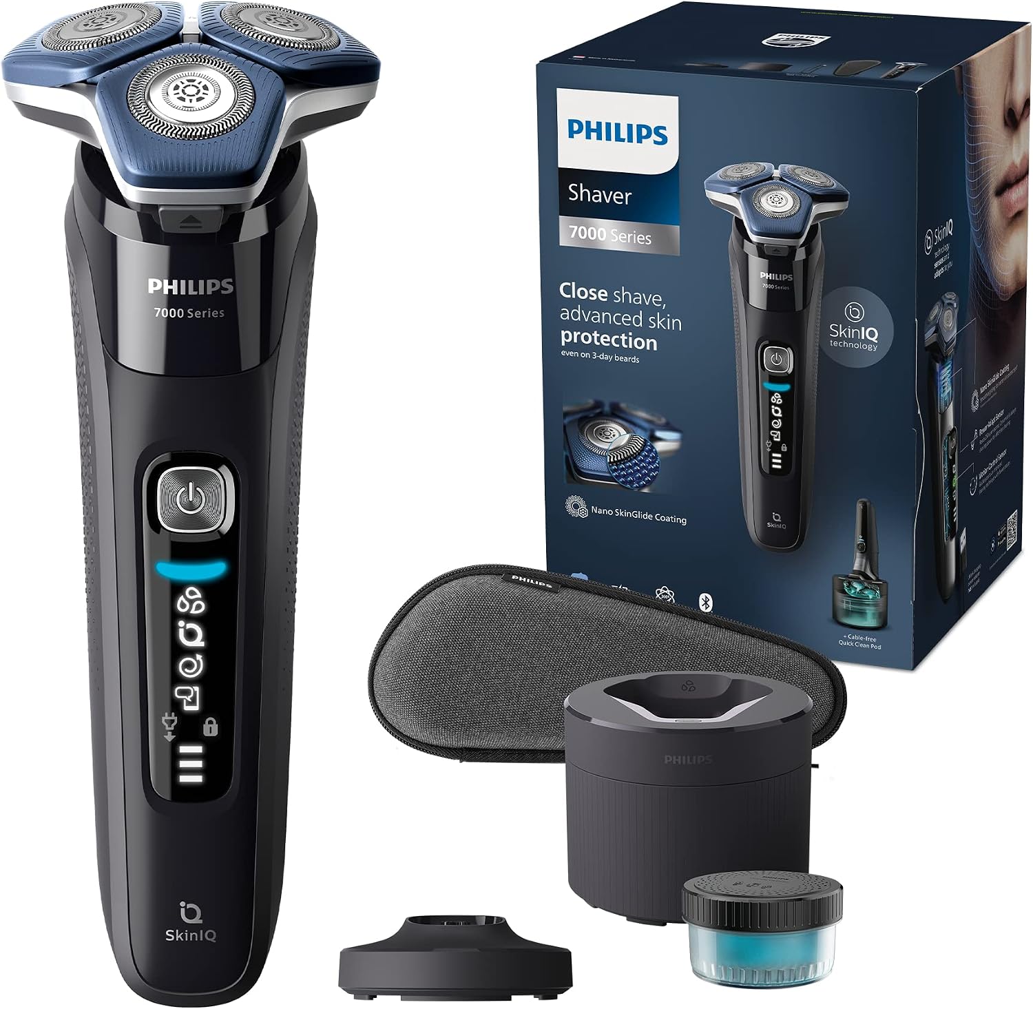 Thumbnail 6 de Philips Shaver Series 7000: Wet & Dry Electric Shaver with SkinIQ Technology (Dark Chrome)
