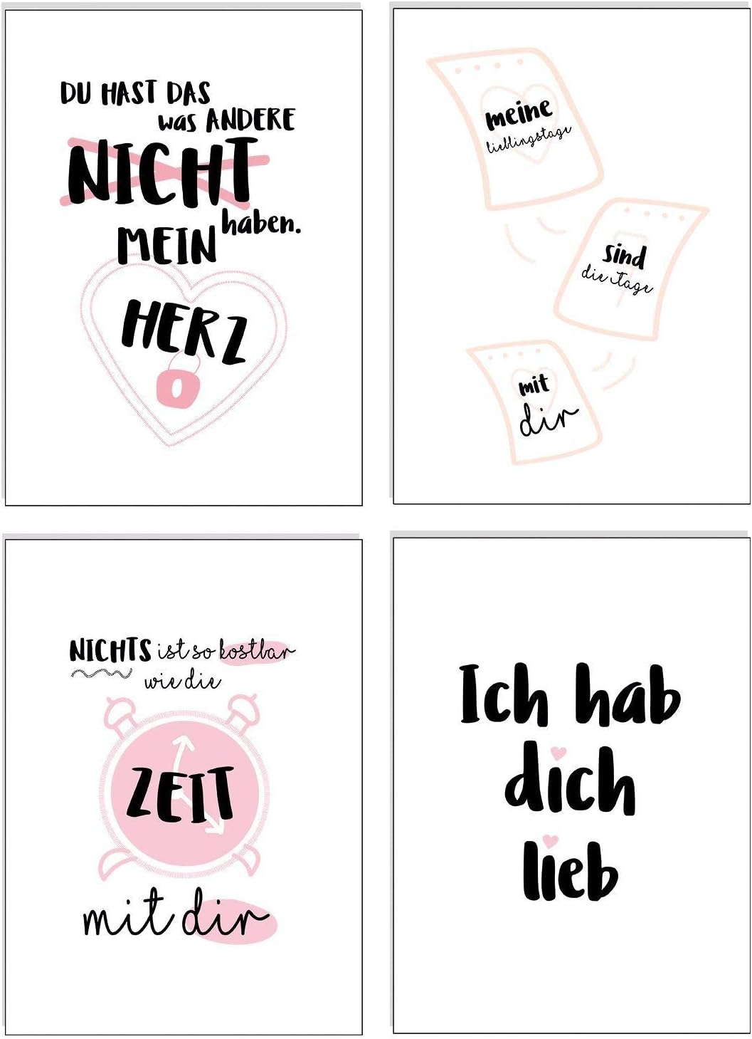 Detalle 1 de Cupcakes & Kisses CK066 set van 20 A6-ansichtkaarten met liefdesmotief