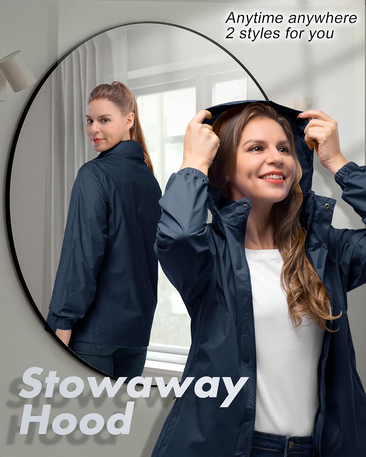 Detalle de 33,000ft Damen Regenjacke 5.000 mm wasserdicht