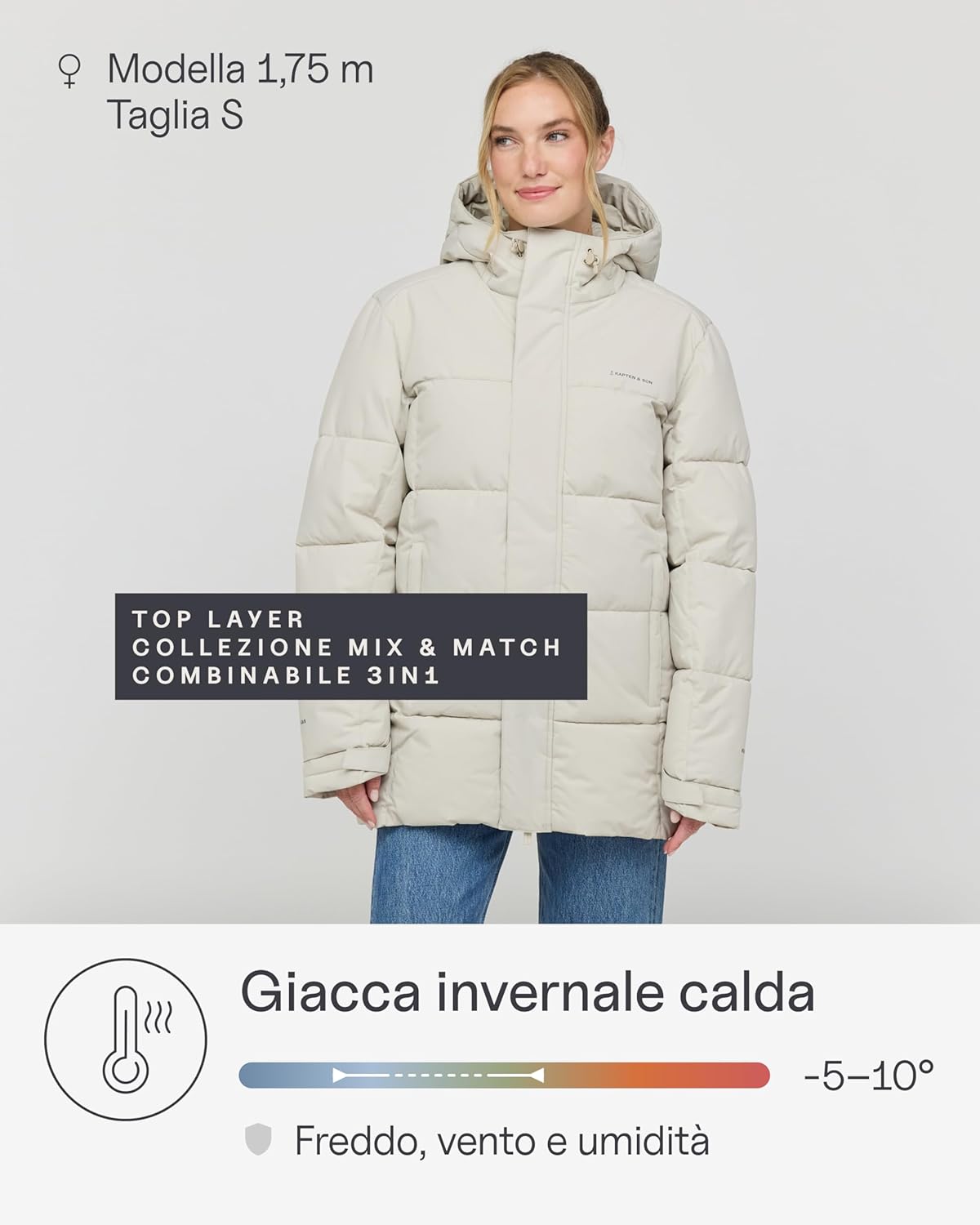 Thumbnail 1 de Kapten & Son giacca invernale All Black Sandstone Olive (XS-XXL) impermeabile, antivento e traspirante