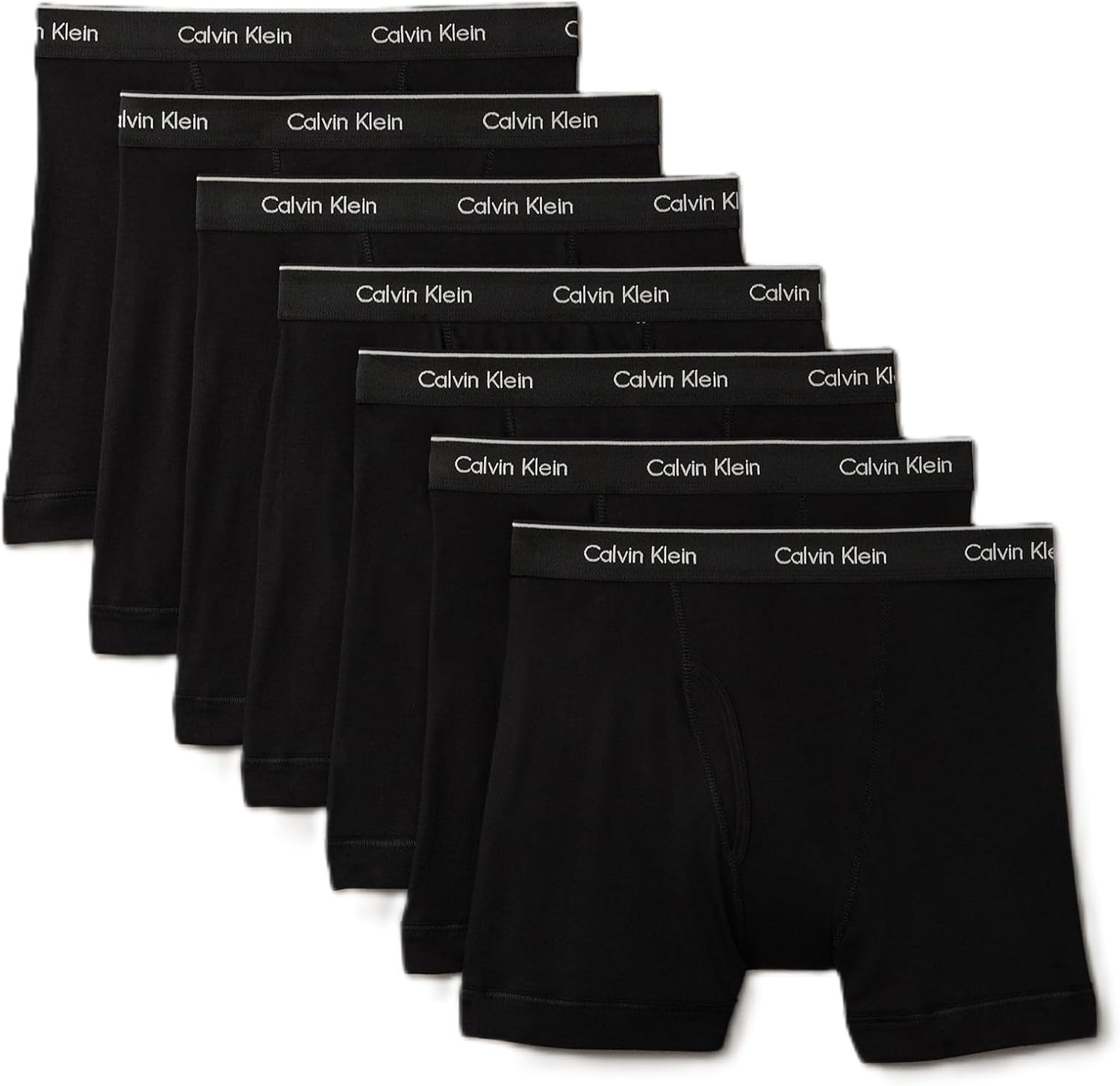 Detalle de Calvin Klein Cotton Classics 7-Pack Boxer Briefs (7 Black, Medium)