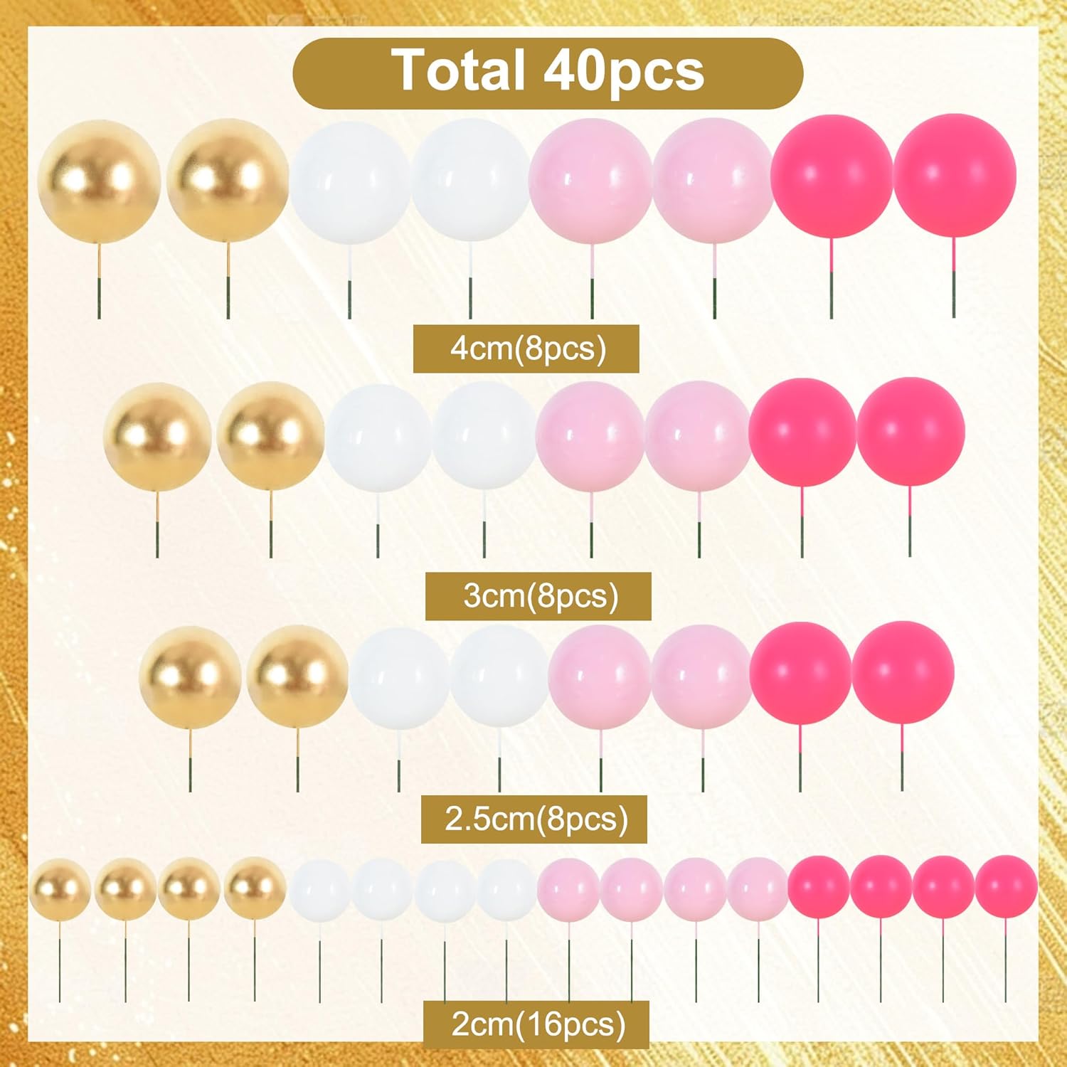 Thumbnail 1 de RIBBOOO 40 pcs foam cake toppers 🎂