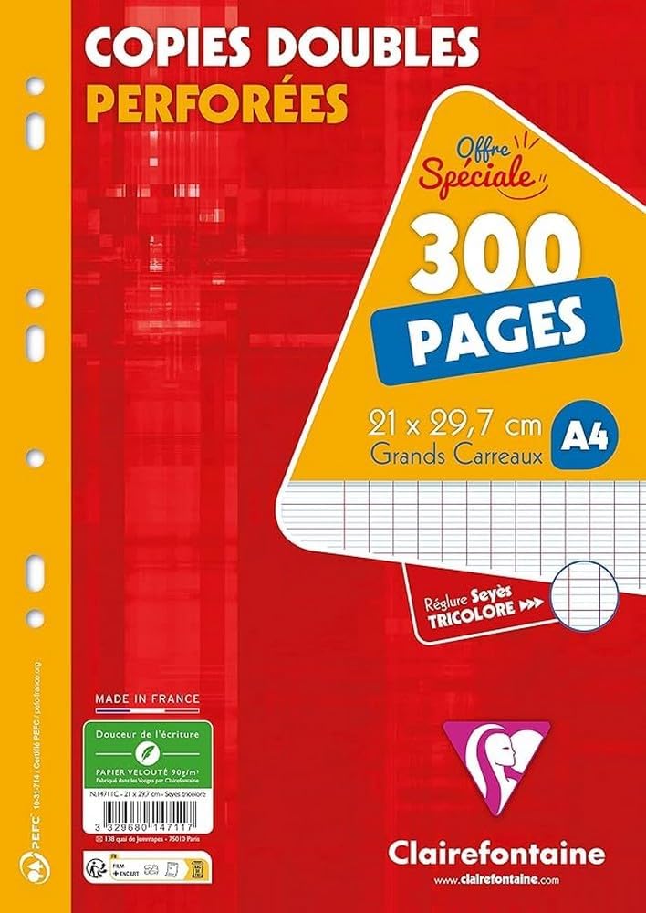 Thumbnail 4 de Clairefontaine 11791AMZC: Set di 2 quaderni grandi A4 con pagine sfogliabili e copie doppie