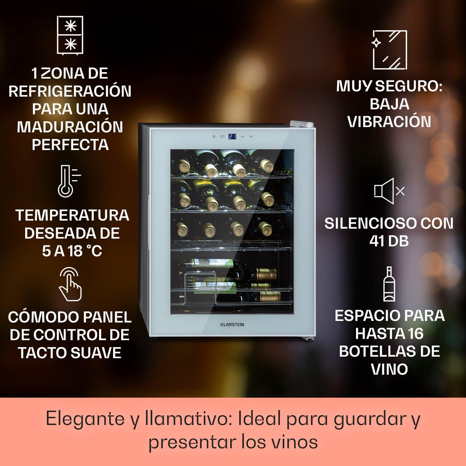 Detalle 2 de KLARSTEIN Vinoteca 16 Botellas