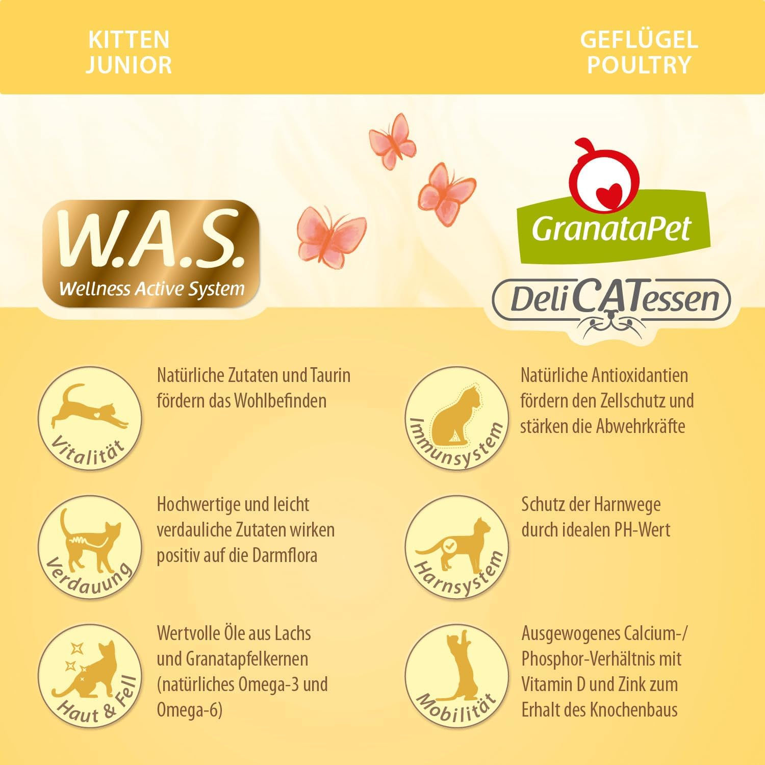 Detalle de GranataPet DeliCatessen Kitten/Junior – sucha karma drobiowa bez zbóż, 9 kg