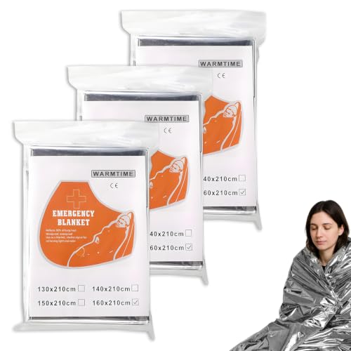 Detalle de NXPUXP Lot de 3 Couvertures de Survie – Isolation PET, imperméables et ultralégères (210x160 cm)