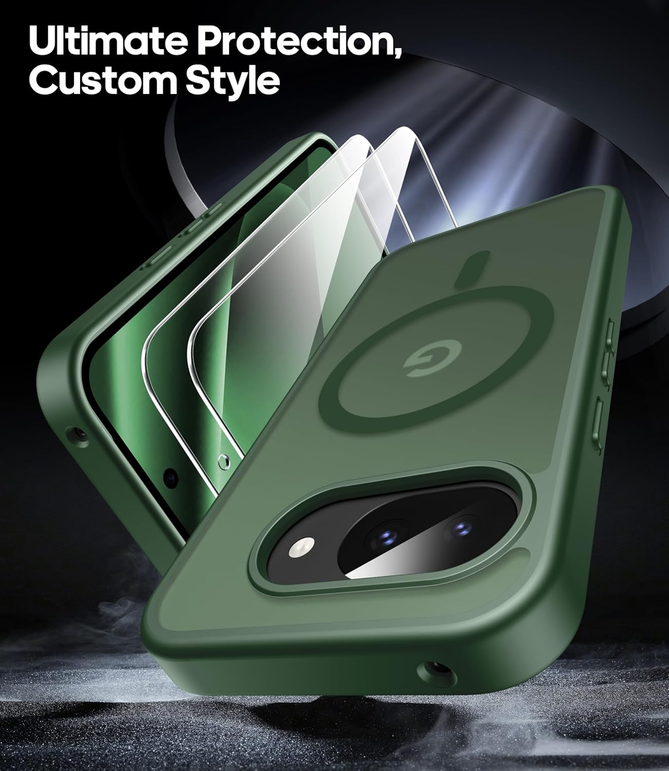 Thumbnail 6 de Opkiegrn Compatible Case for Google Pixel 10a 5G with MagSafe + 2 HD Screen Protectors (Dark Green, Military-Grade Shockproof)