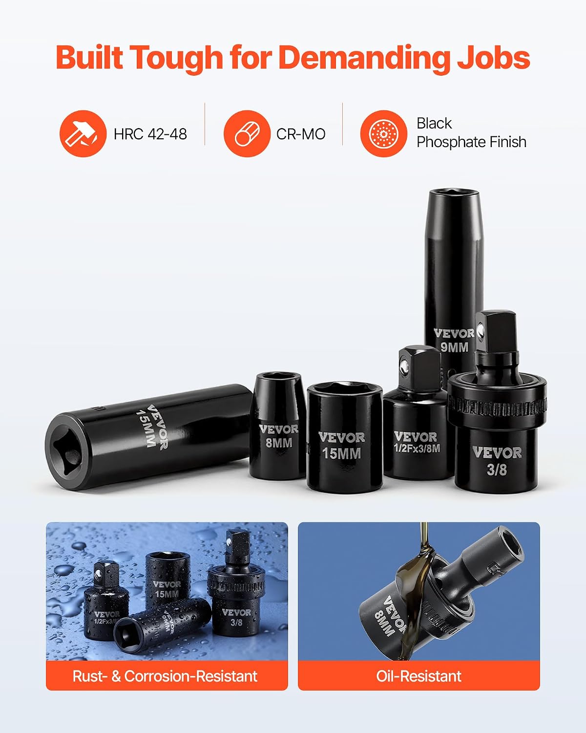 Detalle 2 de VEVOR Impact Socket Set, 67-Piece