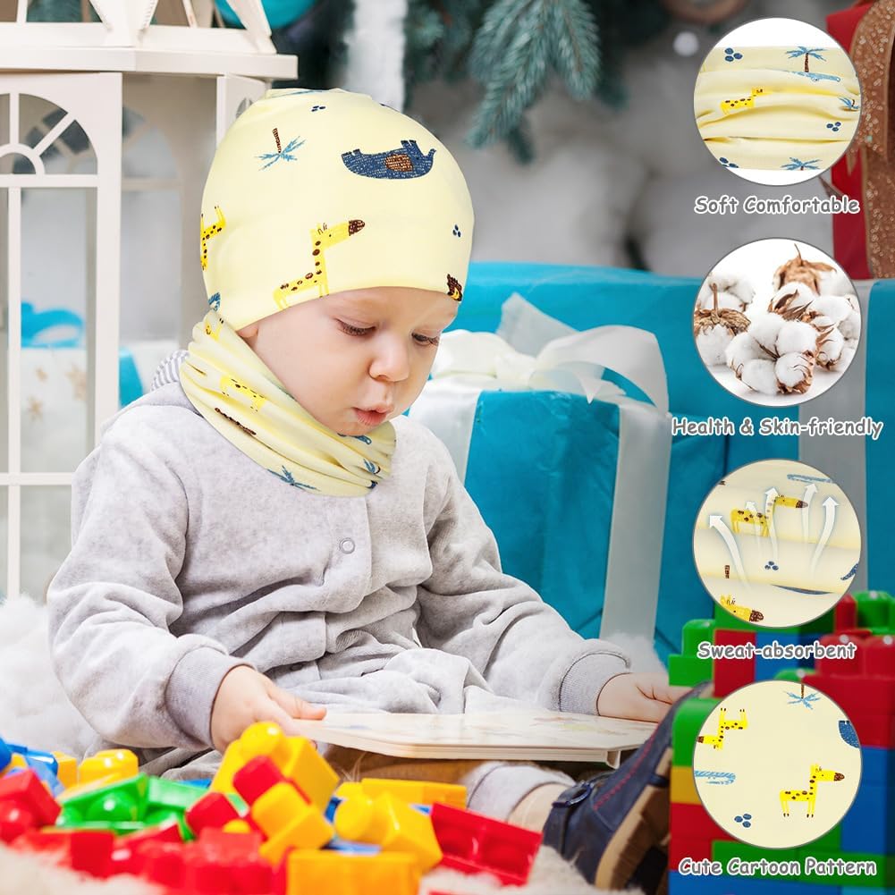 Thumbnail 4 de Set cappellino e guantini neonato Aolso in cotone anti-graffio, berretto doppiostrato 49–54 cm