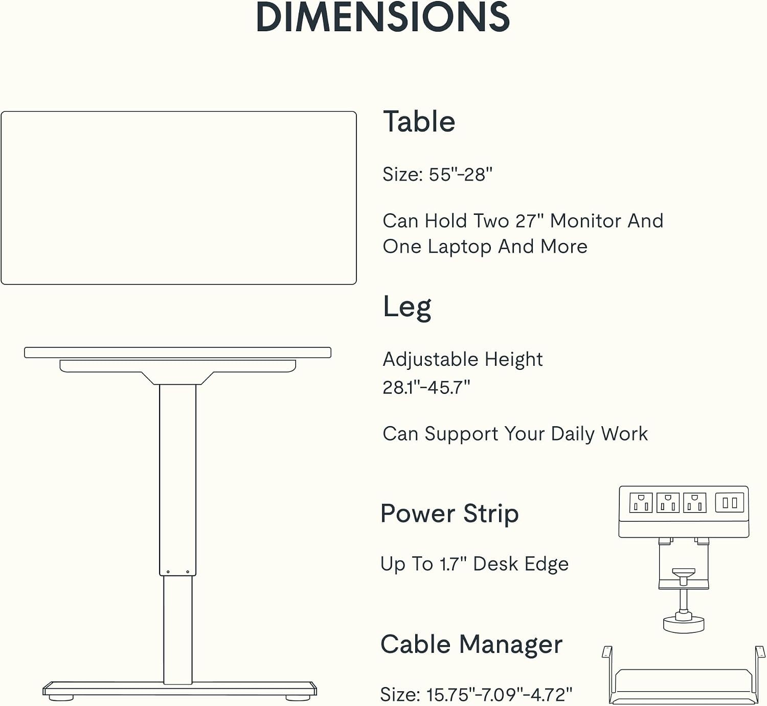 Thumbnail 6 de FLEXISPOT Standing Desk, 55" x 28