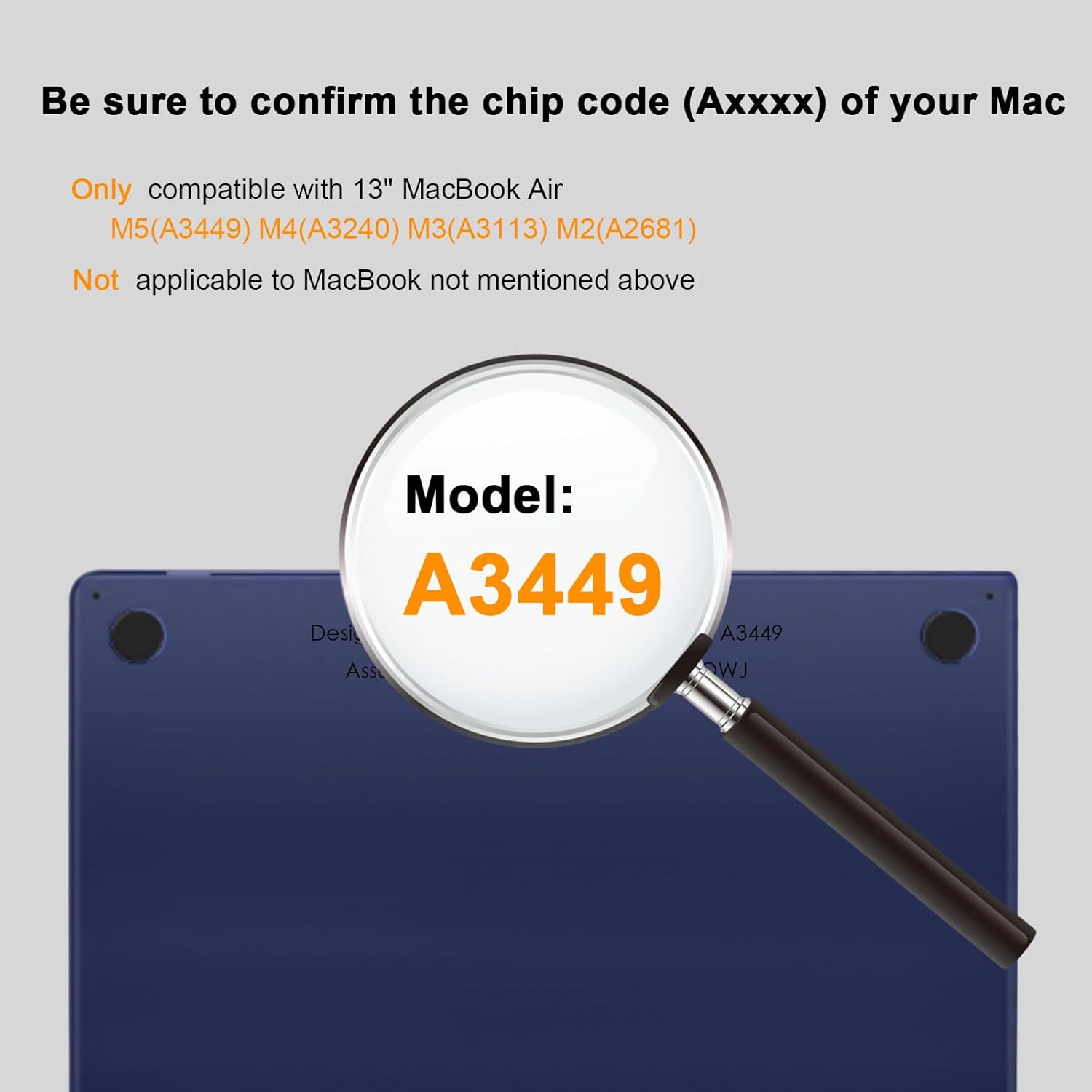 Detalle 2 de eleger Matte Crystal Case for MacBook Air 13.6" (M2–M5) – Midnight Transparent