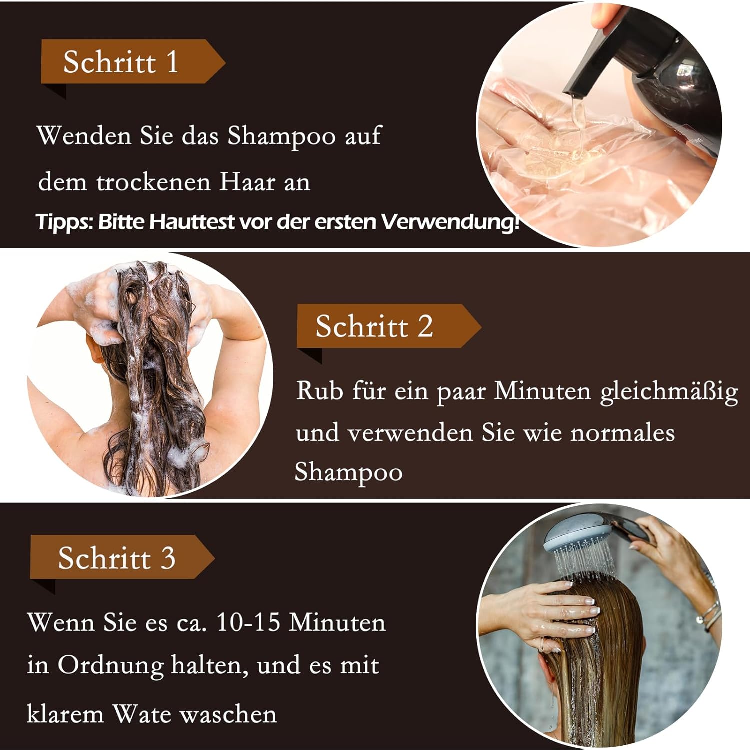 Thumbnail 4 de BLSFXROE Black Hair Dye Shampoo 3in1 – Sofort-Haarfarbe Schwarz gegen graue Haare, 500 ml