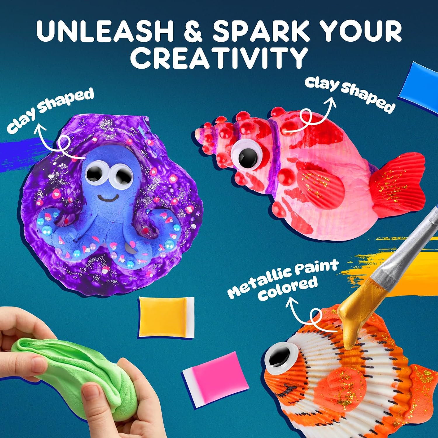 Detalle de EPUMP Glow in the Dark Shell Painting Kit for Kids (Ages 6–12)
