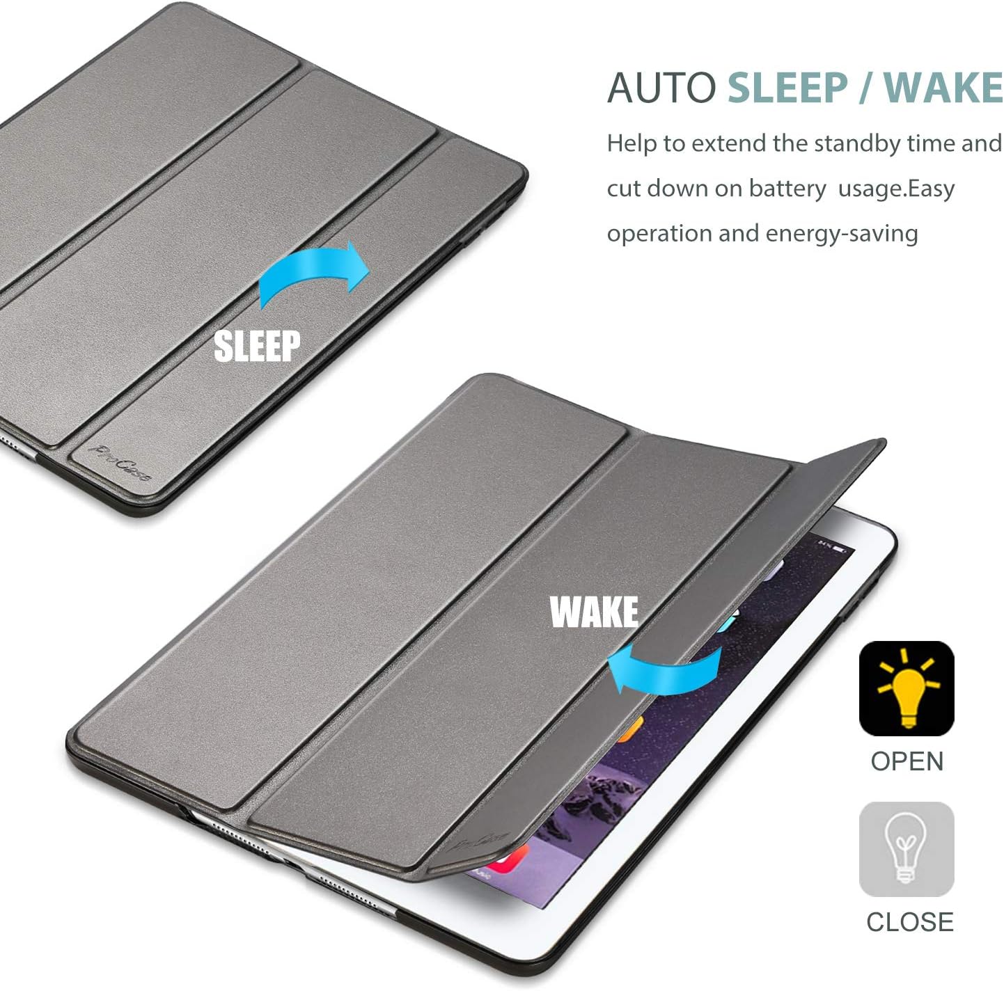 Thumbnail 5 de ProCase Hülle für iPad Air 2 (2014) – Leichte Schutzhülle mit translucenter Rückseite und Sleep/Wake-Funktion