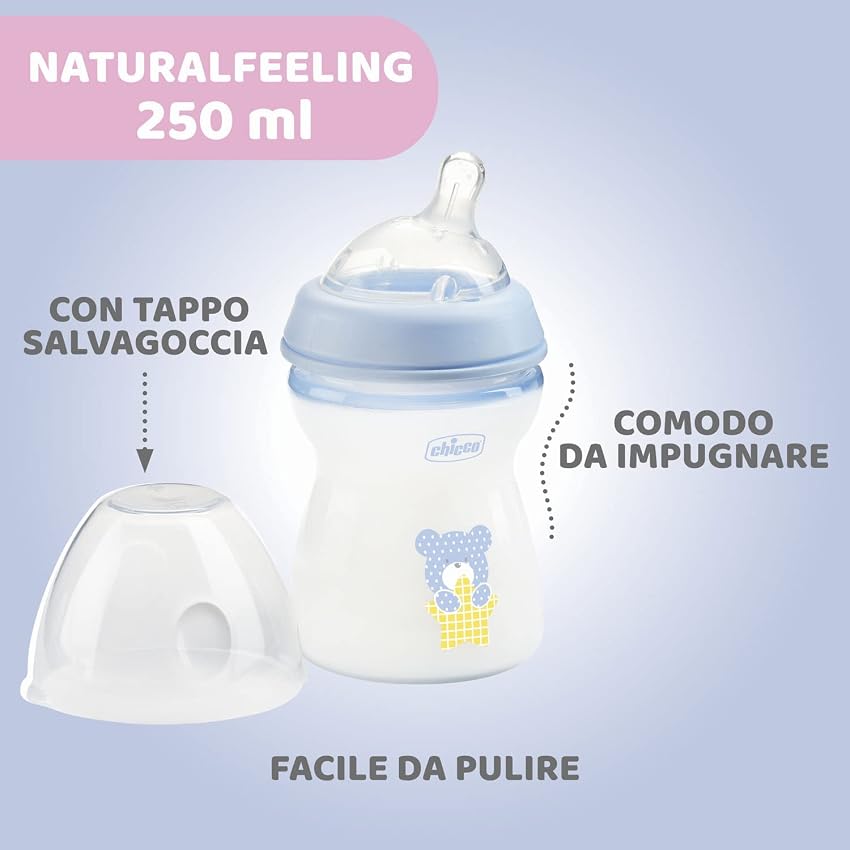 Thumbnail 6 de Chicco NaturalFeeling Biberón Anticólicos 250 ml azul