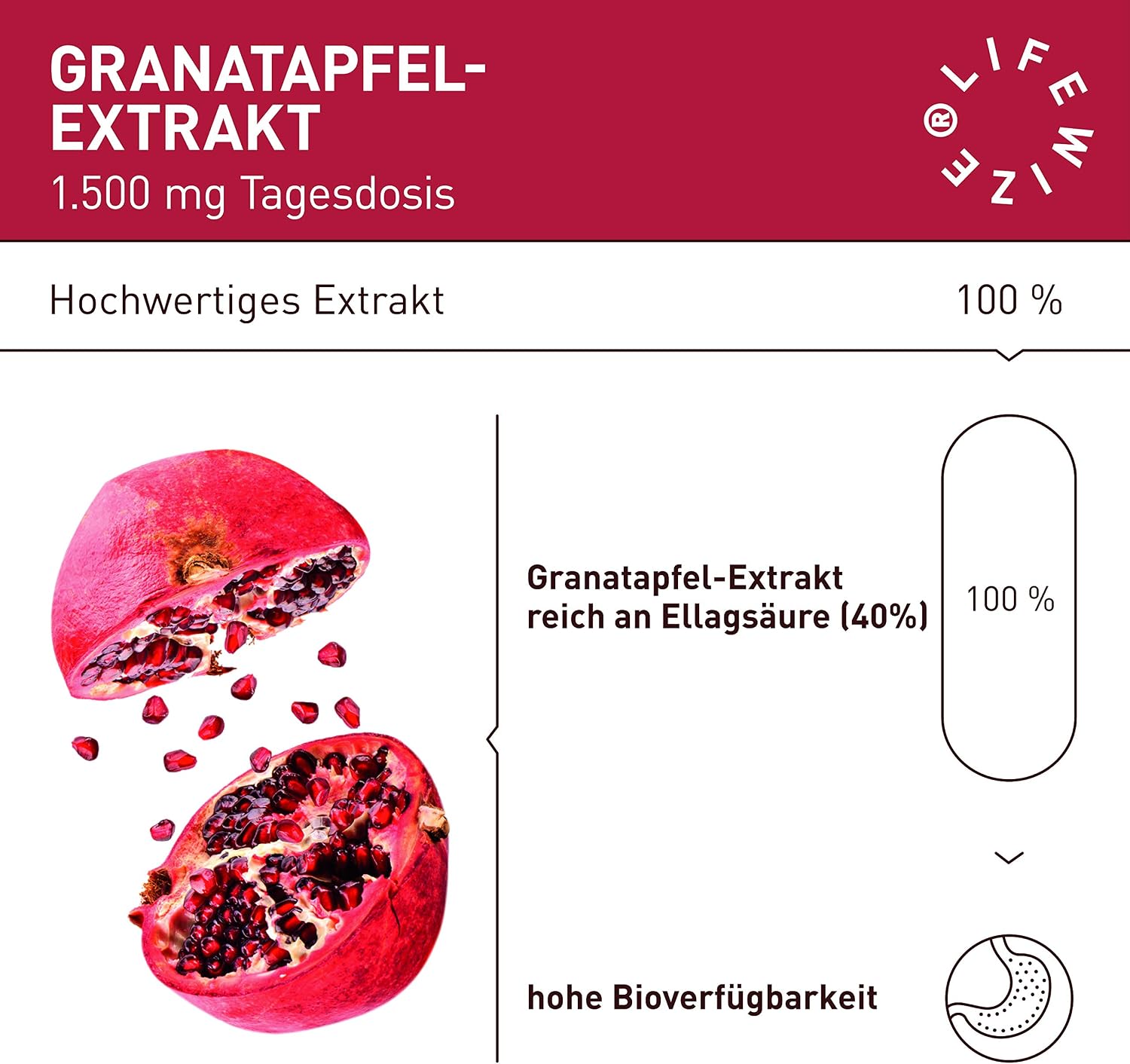 Detalle 2 de Granatapfel Extrakt Kapseln 30.000 mg