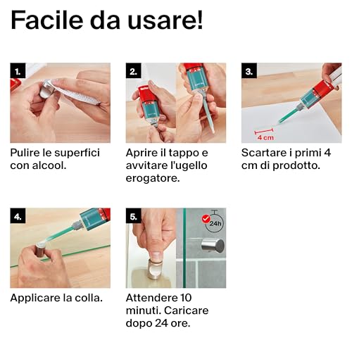 Detalle de Fischer 2 Pz Mega Colla Epossidica Bicomponente PowerMix NTJH: Adesivo trasparente ad alte prestazioni