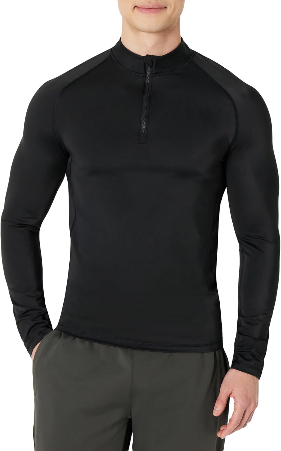 Detalle de Amazon Essentials Men's Long-Sleeve Quarter Zip Rash Vest