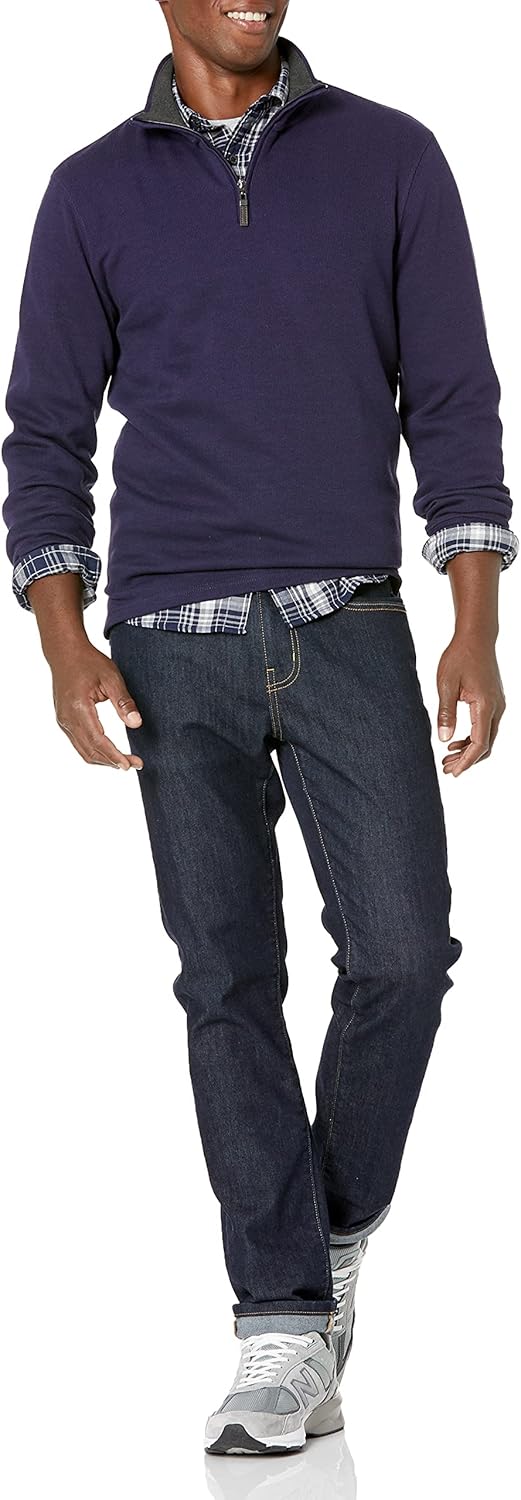 Thumbnail 3 de Herren-Pullover mit Viertelreißverschluss aus französischem Rippstrick – Amazon Essentials (Normale Passform)