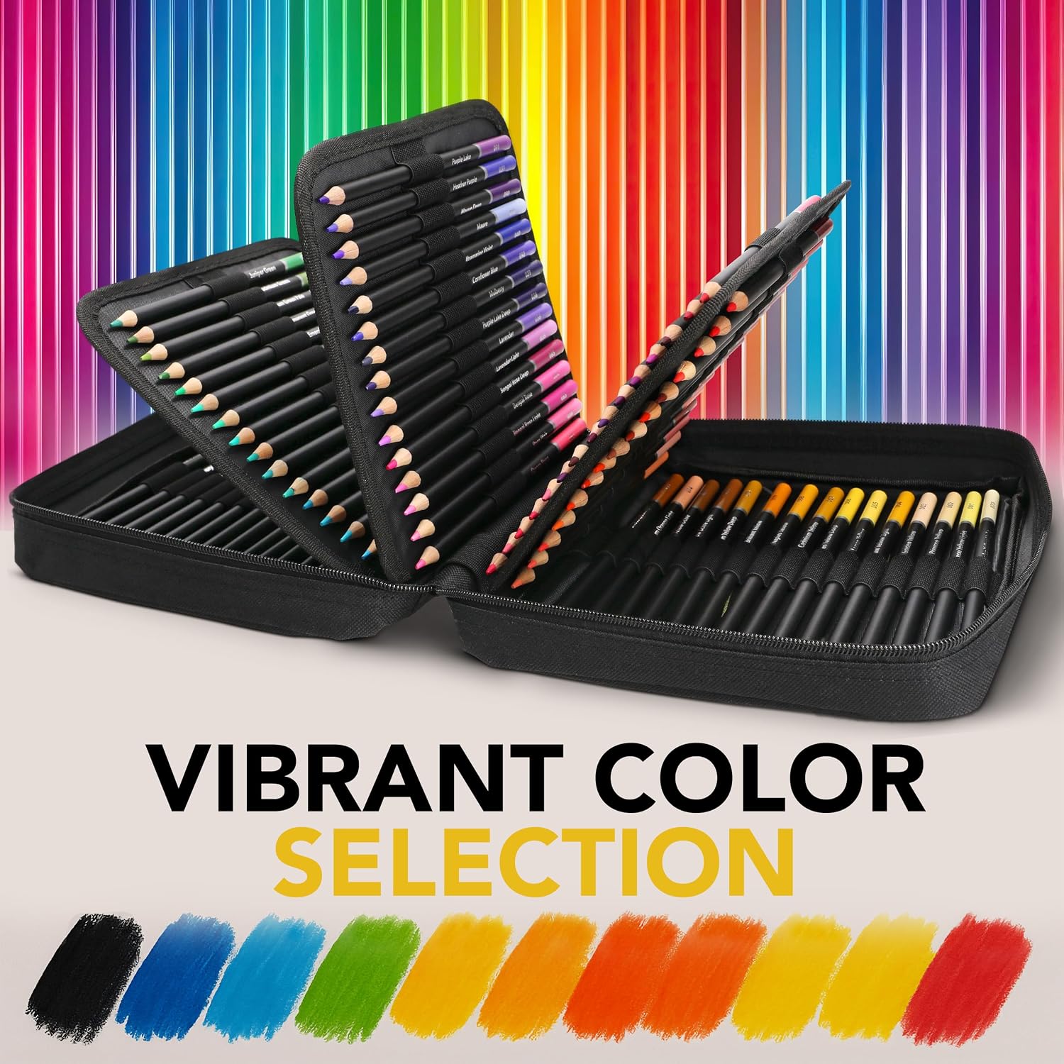 Detalle de Castle Art Supplies 120 Colouring Pencils Zipper-Case Set (120 soft core coloured leads)