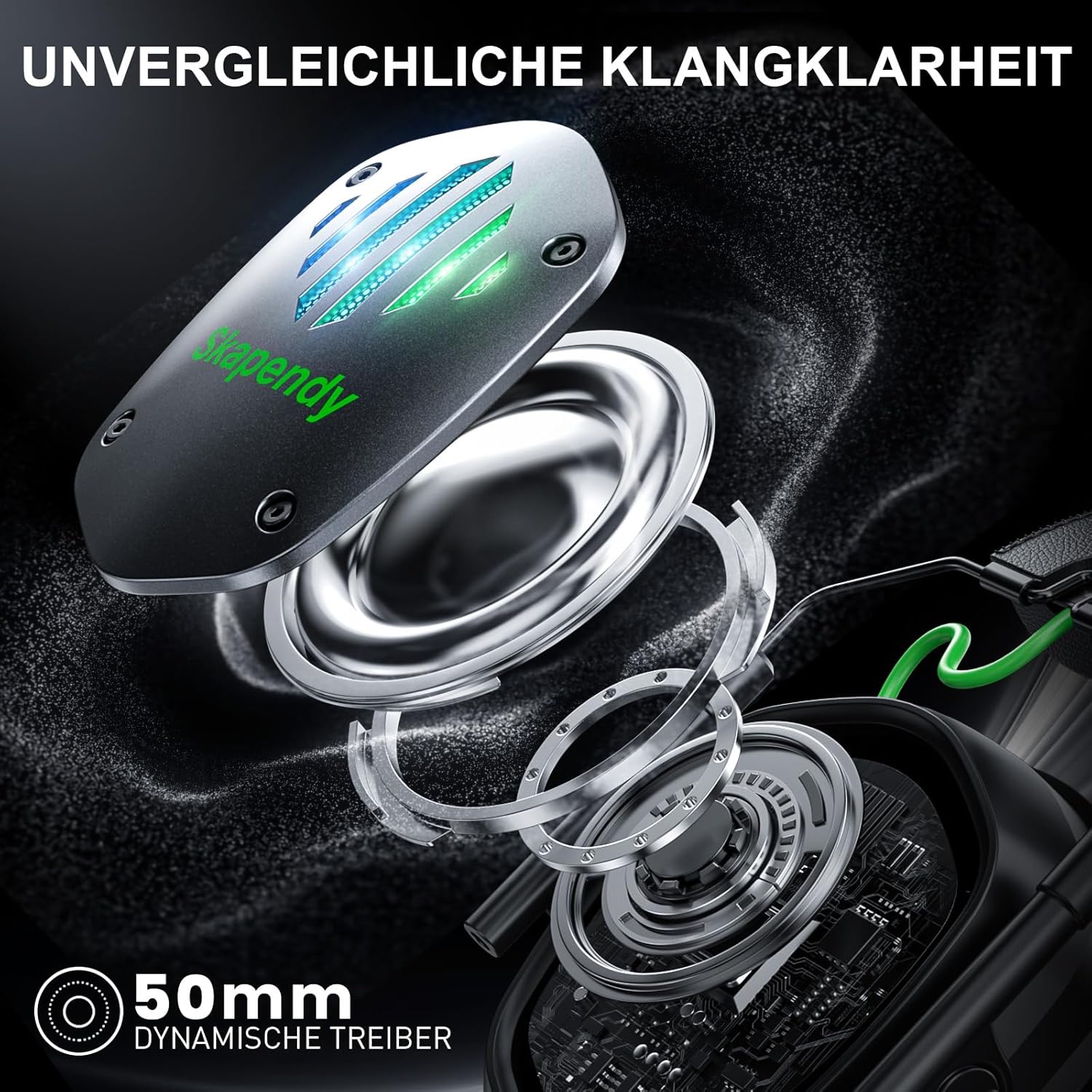 Thumbnail 3 de Skapendy Wireless Gaming Headset 50H battery