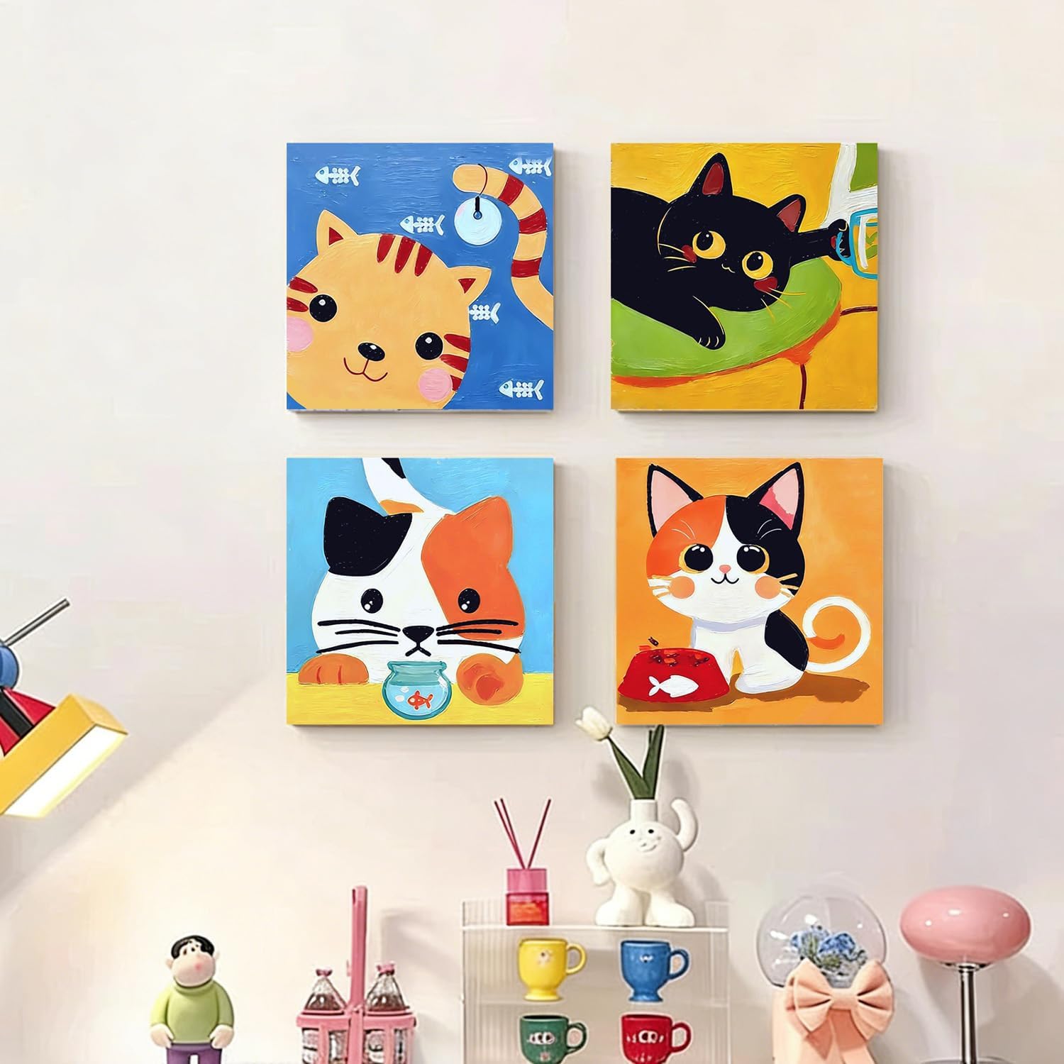 Thumbnail 2 de WEMEON 4 Pack Paint by Numbers for Children with Framed and Easel – 8x8 Inch
