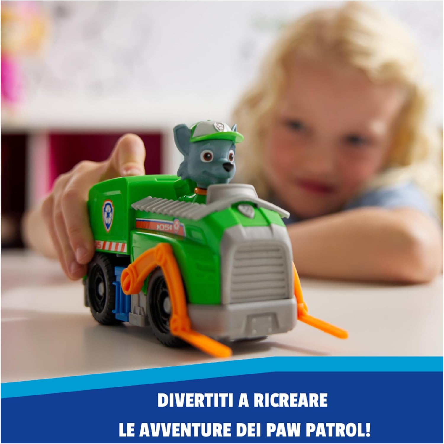 Detalle 2 de Paw Patrol: Camion per il Riciclo di Rocky con Action Figure – Veicolo di Salvataggio per Missioni di Riciclo