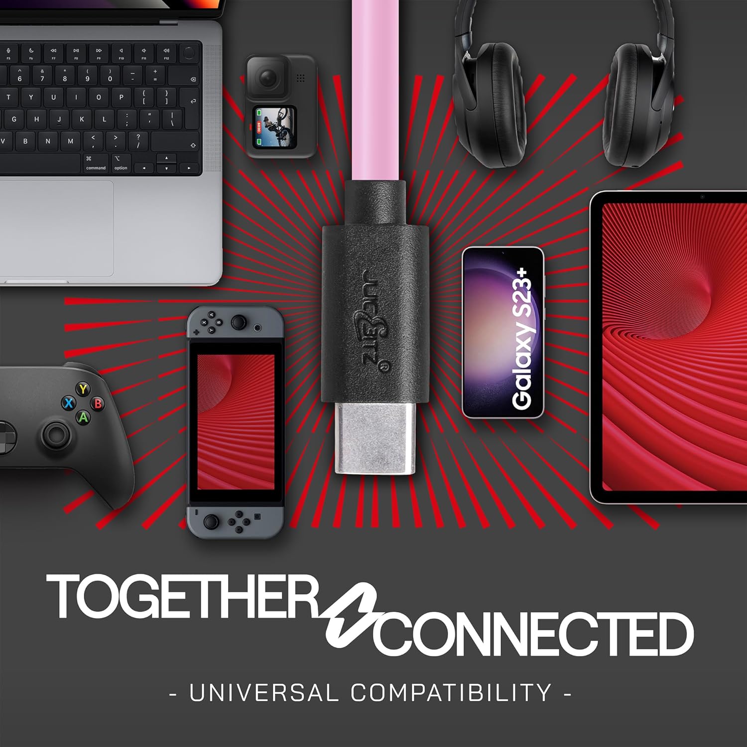 Thumbnail 6 de JuicEBitz Phone Charger Cable (USB A to USB C) 4m – Fast Charge & 480mbps Data Transfer, Pink