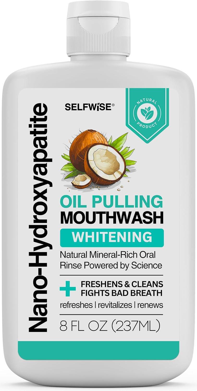 Detalle de Nano-Hydroxyapatite Oil Pulling Whitening Mouthwash (8oz) for Teeth & Gums