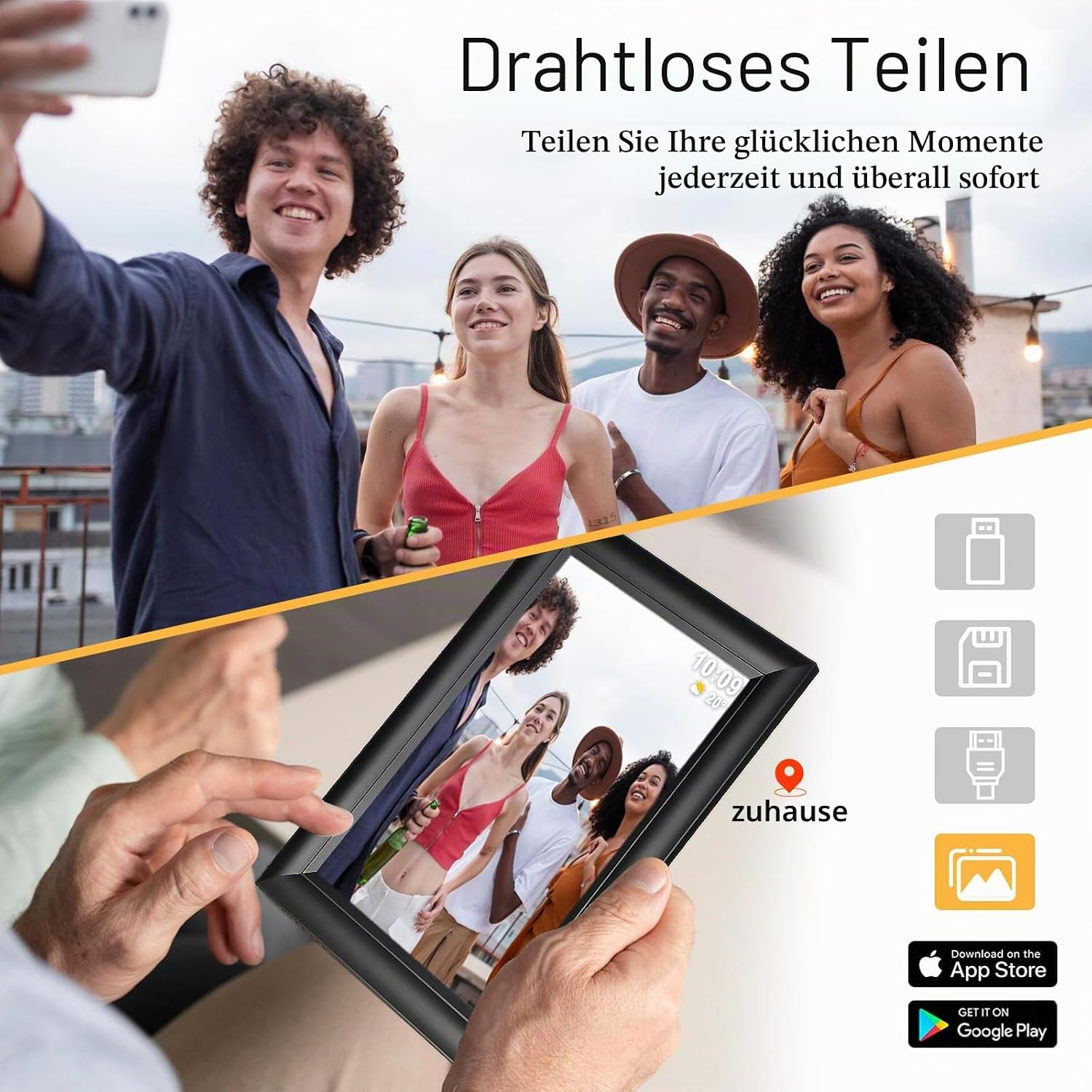 Thumbnail 5 de Frameo 10,1" digitaler Bilderrahmen 32 GB