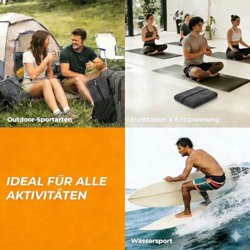 Thumbnail 8 de GESTAND Gym Handtuch 2er Set – Microfaser Fitnesshandtücher 120 x 50 cm mit Reißverschlusstasche