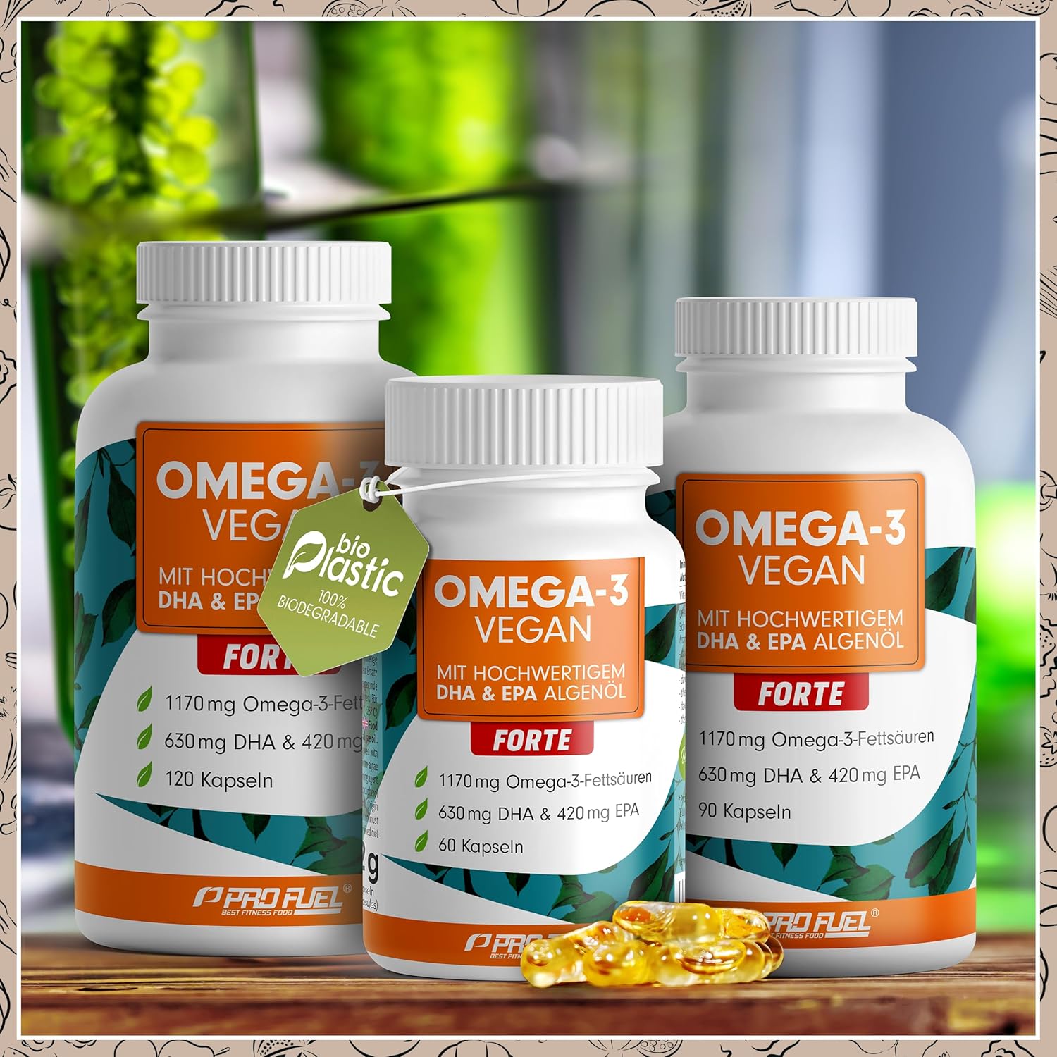Detalle 2 de Omega-3 vegan INTENSE 120 Kapseln