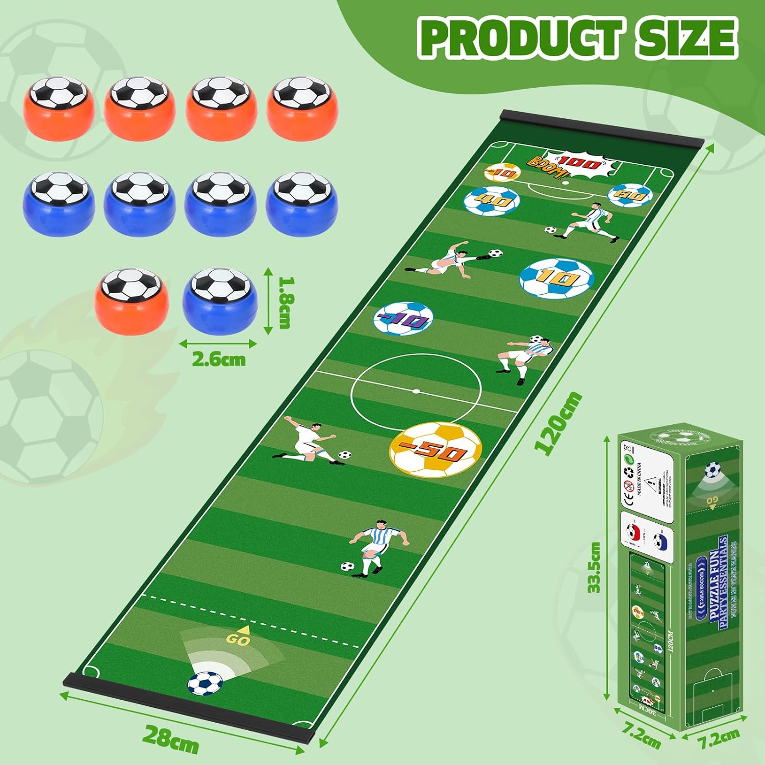 Thumbnail 1 de Tabletop Football Game: mini table soccer with 10 balls for indoor family fun