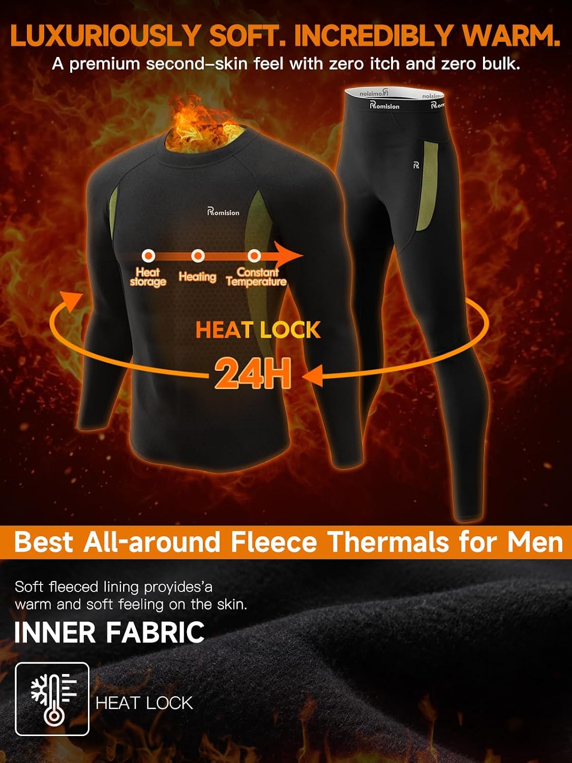 Detalle 2 de romision Thermal Underwear Base Layer set for Cold Weather 🧣