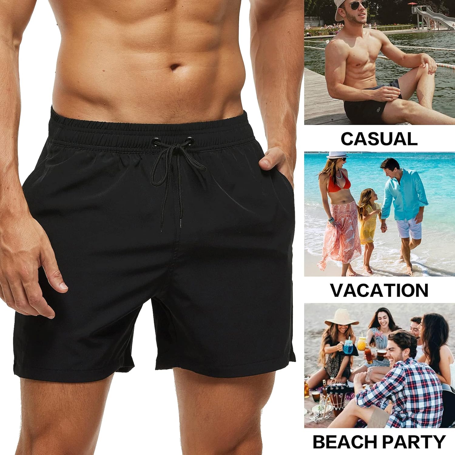 Thumbnail 5 de Aisprts Herren Badehose – Badeshorts mit Reißverschlusstaschen, schnell trocknend und wasserabweisend