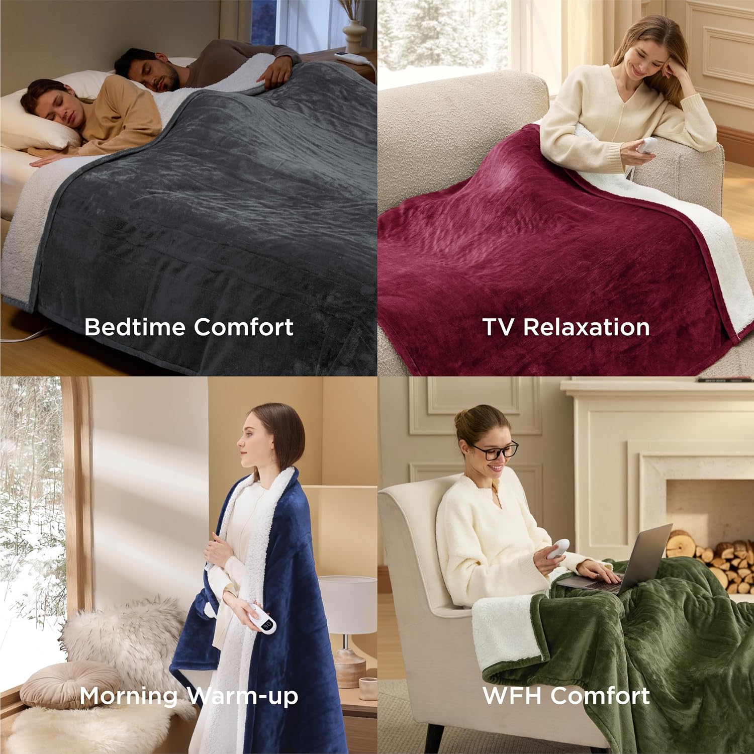 Thumbnail 6 de Bedsure BS-100T Full-Size Electric Blanket, Flannel and Sherpa, 6 Heat Settings