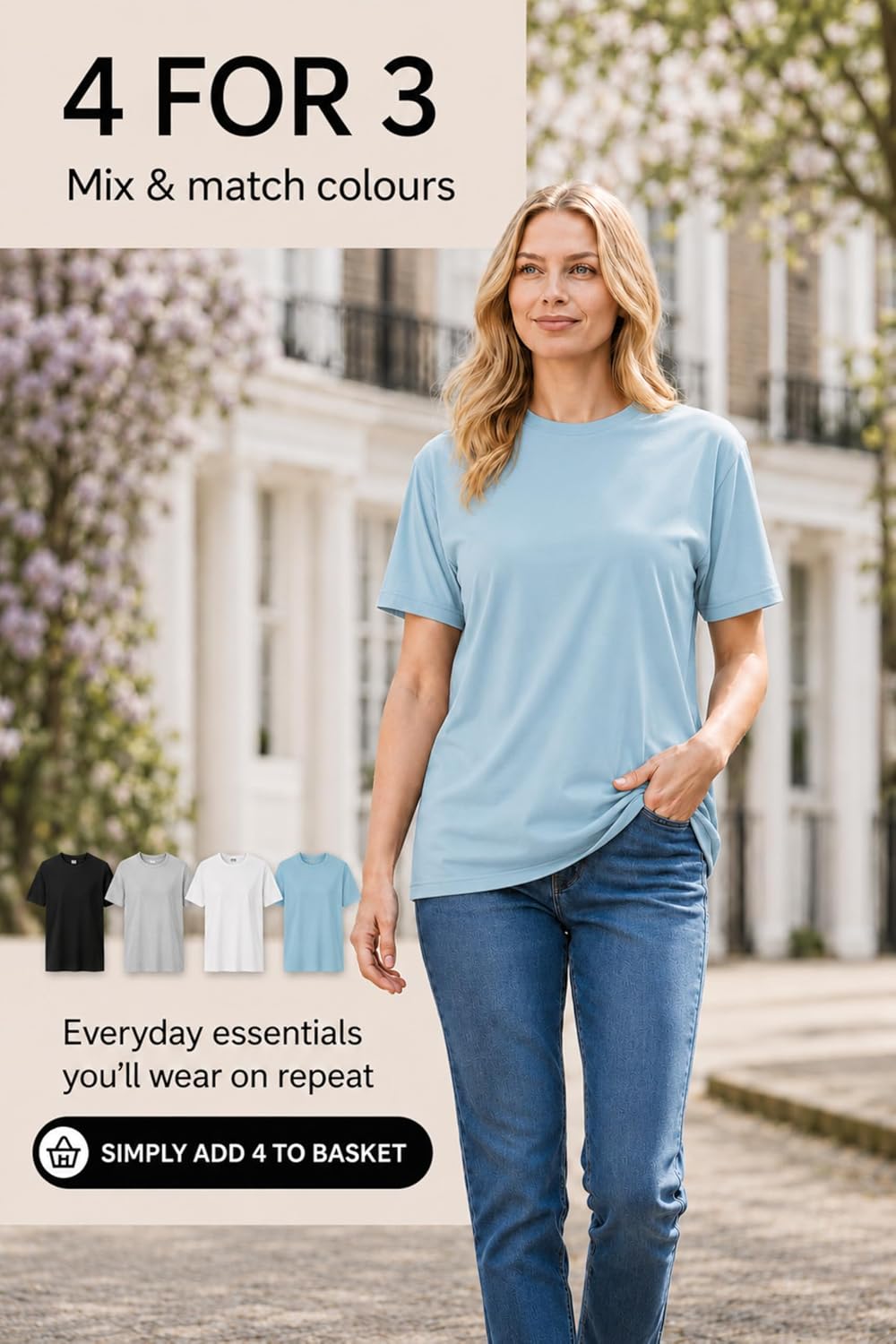 Thumbnail 1 de Re Tech UK 100% Cotton Women's T Shirt – Soft, Loose Fit Plain Tee