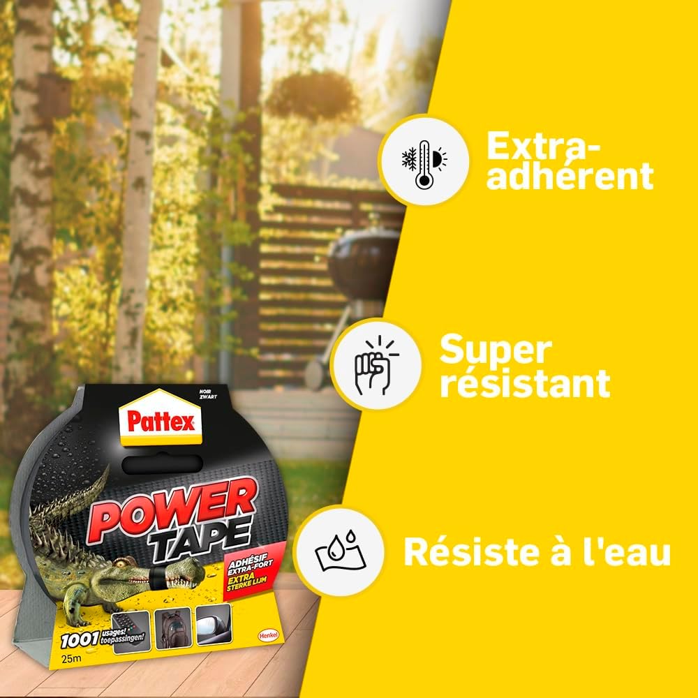 Thumbnail 1 de Pattex Power Tape extra-fort noir: ruban adhésif multicouche pour charges lourdes (48 mm x 25 m)
