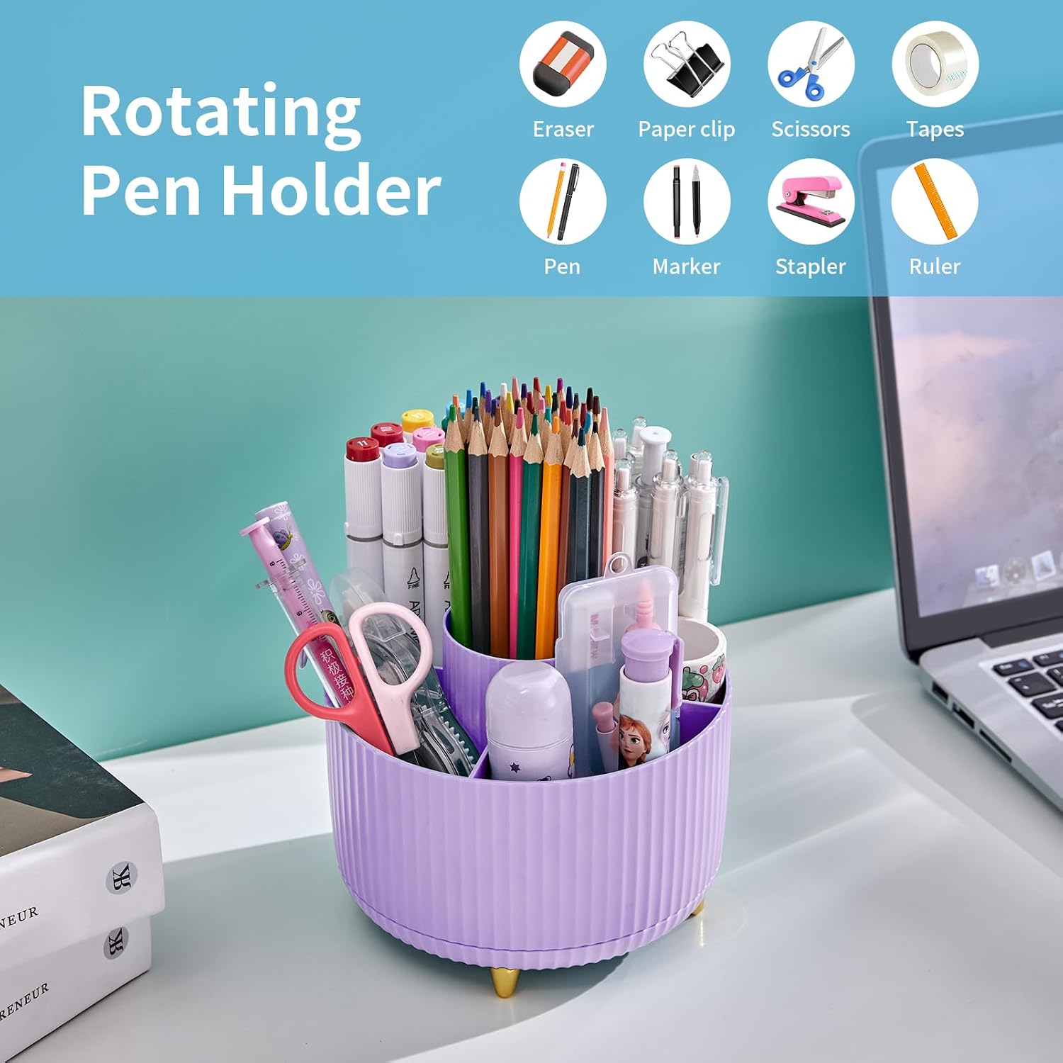 Detalle 2 de Marbrasse Desk Organiser 360 rotating holder