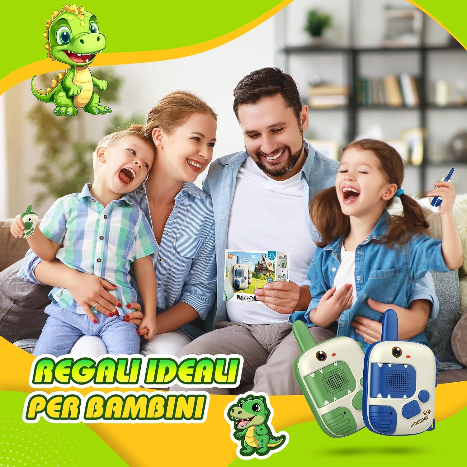 Thumbnail 6 de Walkie Talkie per Bambini con design dinosauro/unicorno – Giochi all’aperto per 3–10 anni