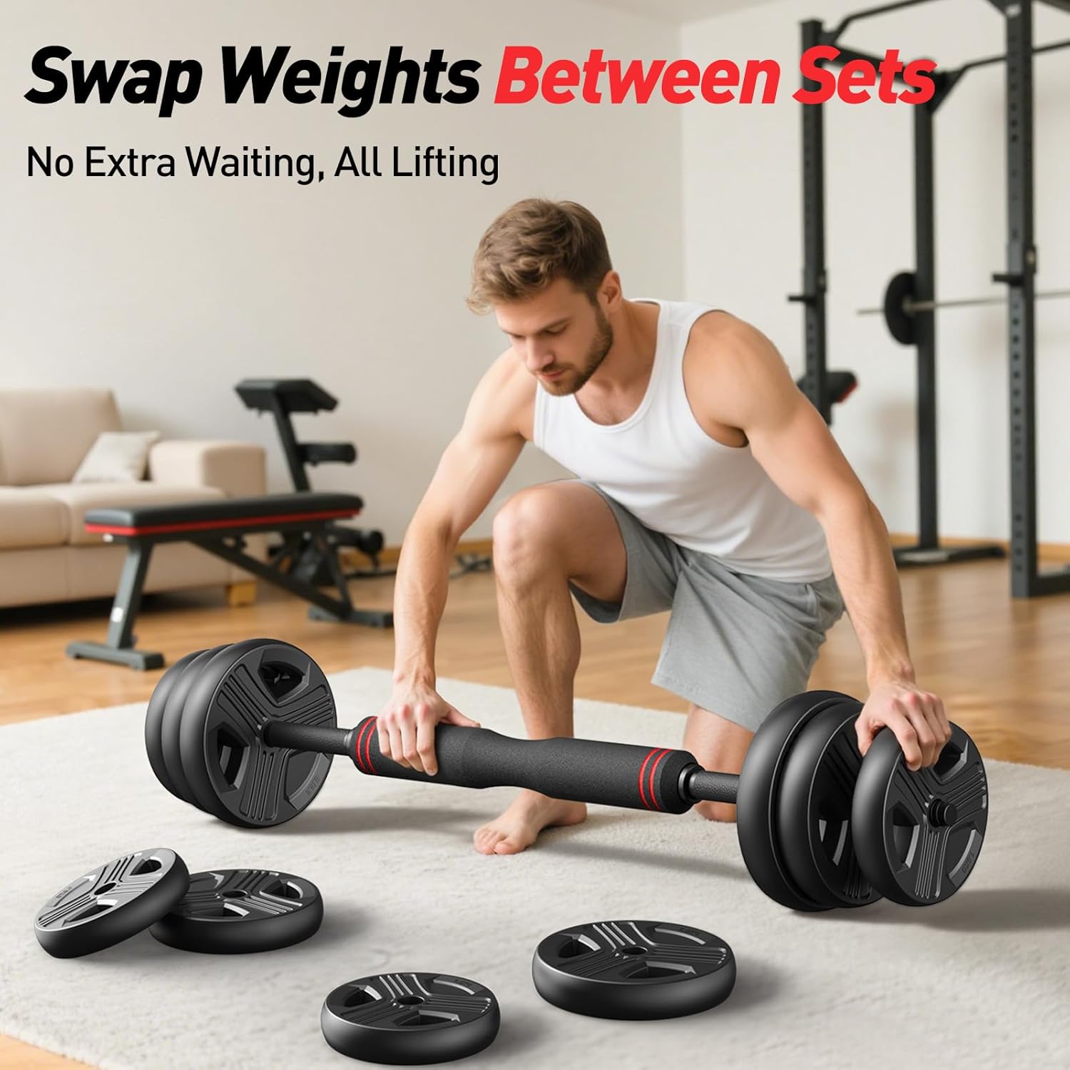 Detalle 2 de FITPLAM Adjustable dumbbell 90lbs 🏋