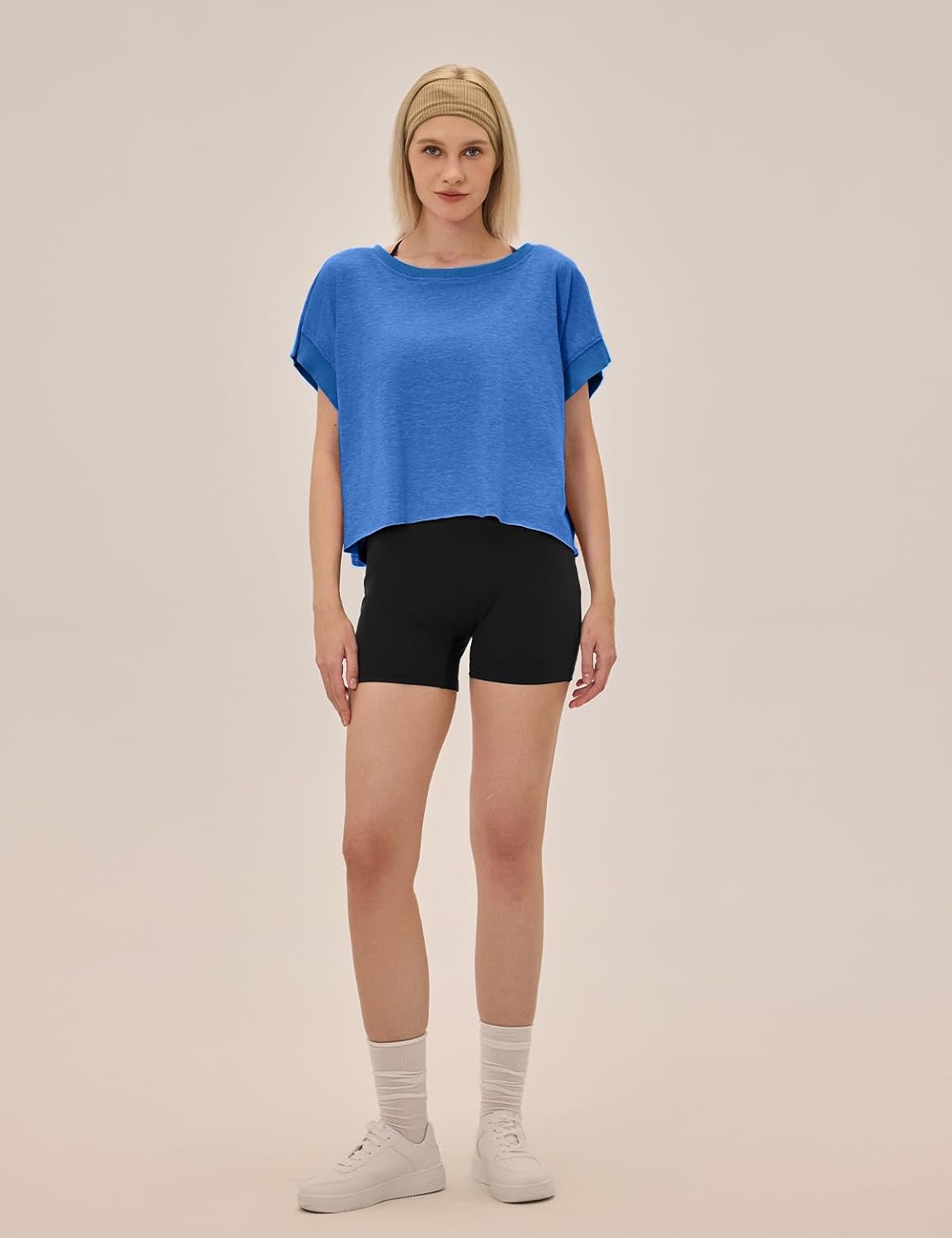 Detalle de UNIANKIYA Open Back Workout Top breathable crop tee 🏃♀