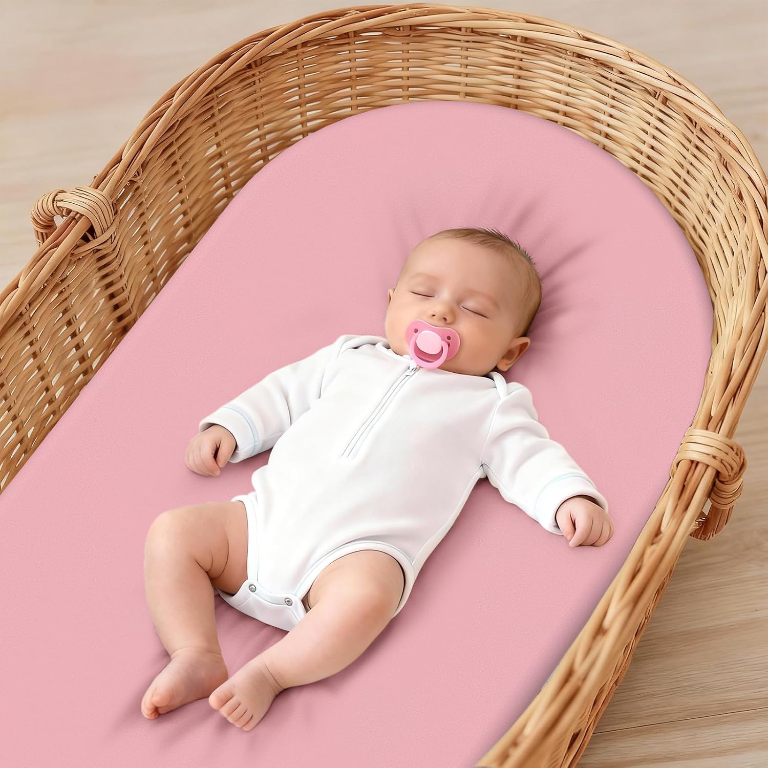 Detalle de IOCCLH 4-Pack Bassinet Sheets, 32 x 16 Inches, Stretch Knit Fabric