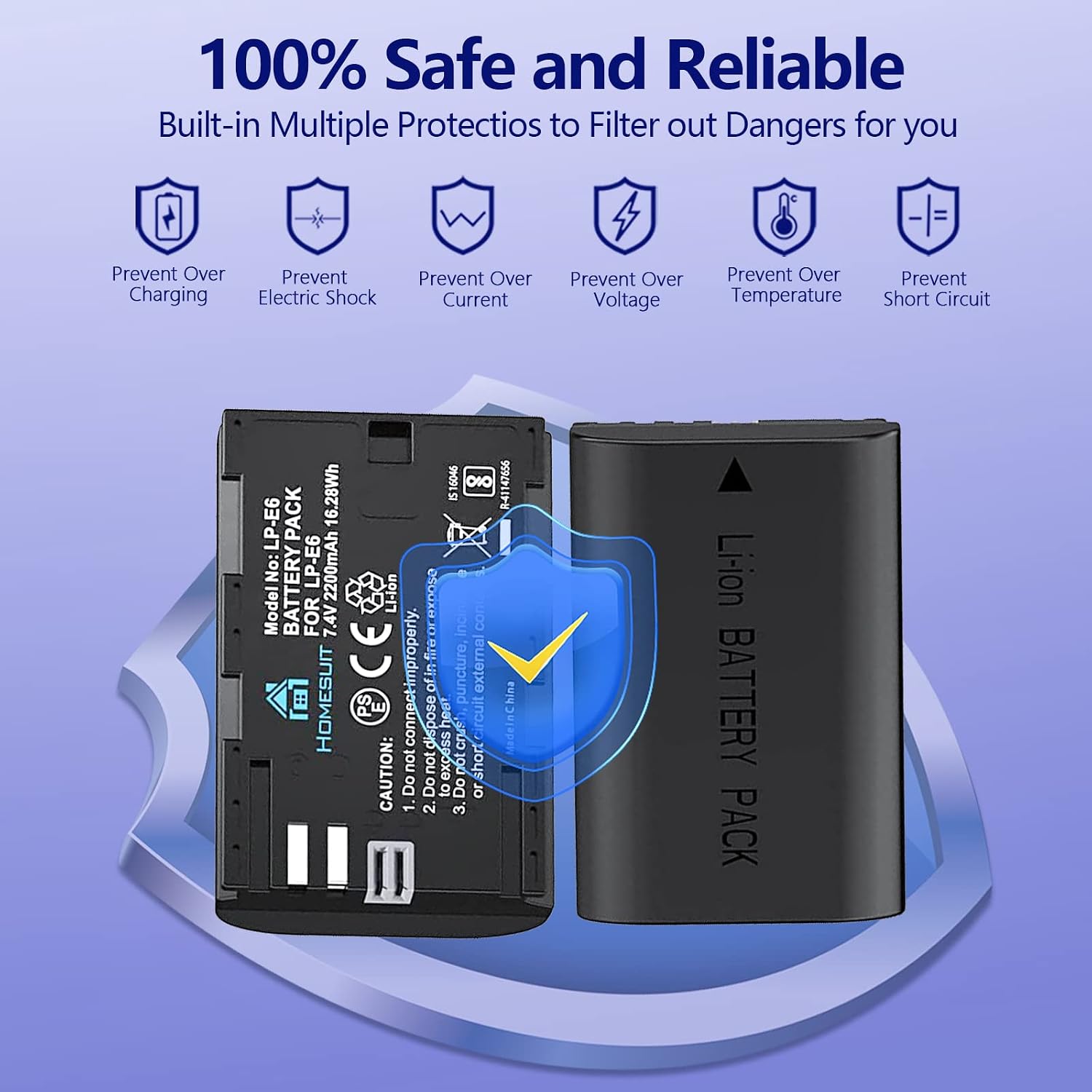 Thumbnail 5 de Homesuit LP-E6N 2200mAh battery pack with charger