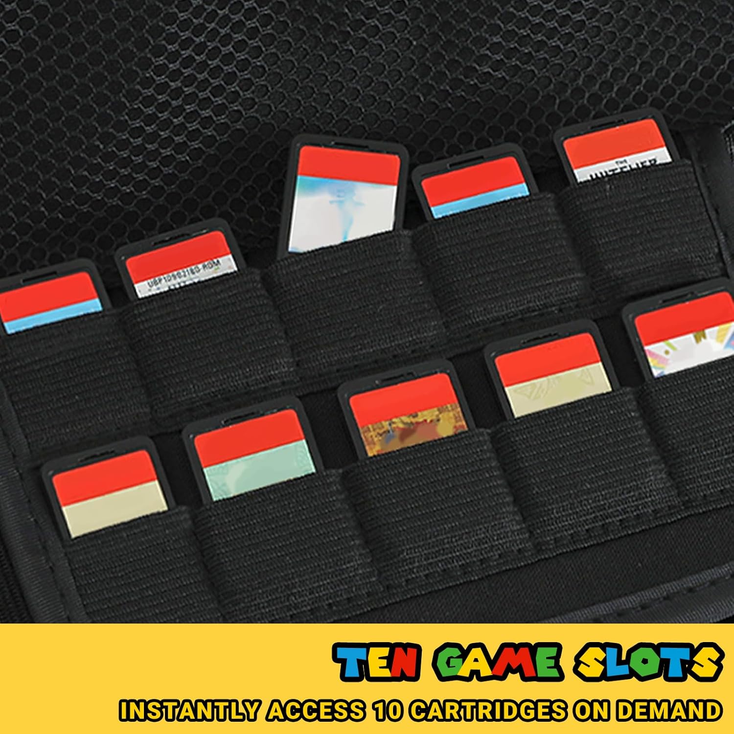 Detalle 2 de FunCase Switch 2 Case for Switch 2 2025 – Cute, Portable Carry Case with 10 Game Cartridges (Red/Blue)
