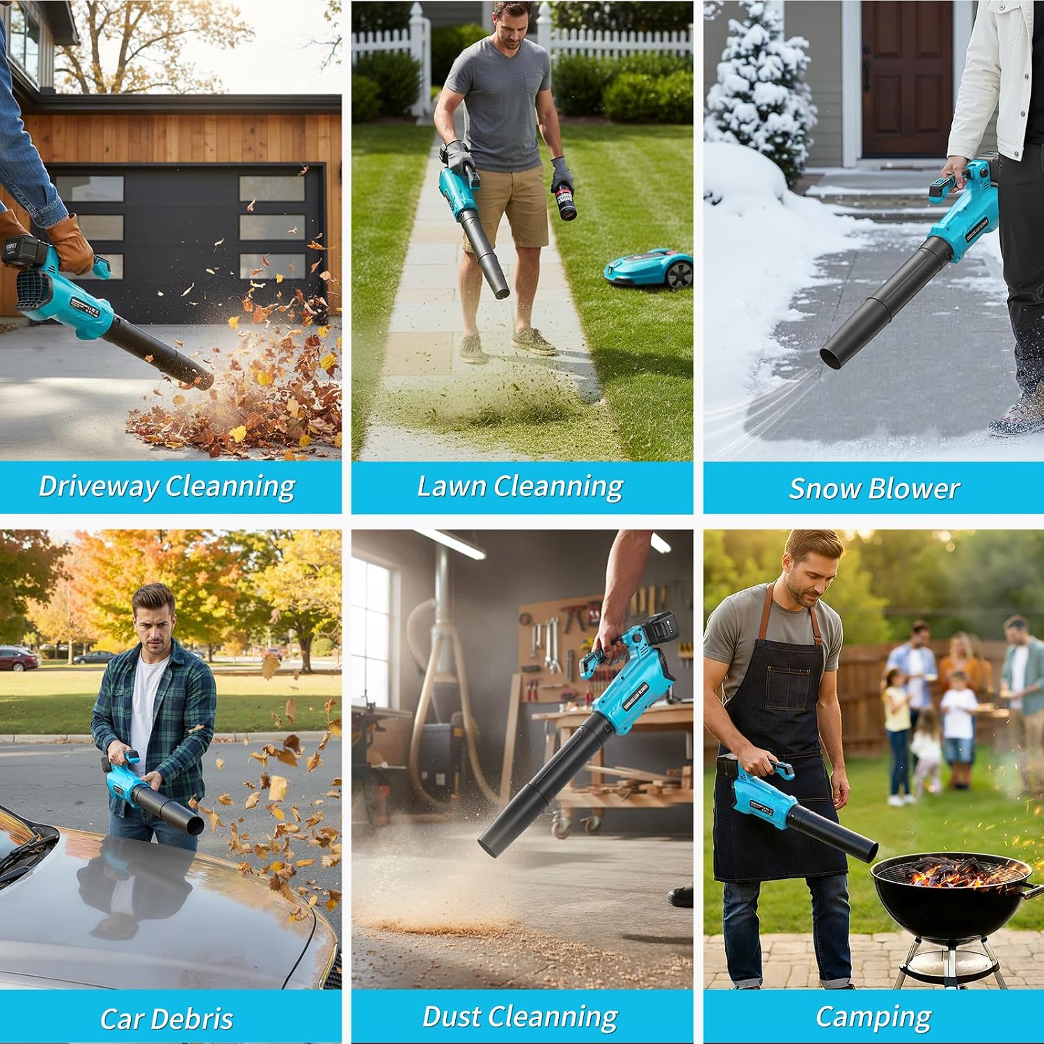 Thumbnail 5 de 20V Cordless Leaf Blower (2×4.0Ah batteries) — 260km/h & 450 CFM, 4.9 lbs lightweight