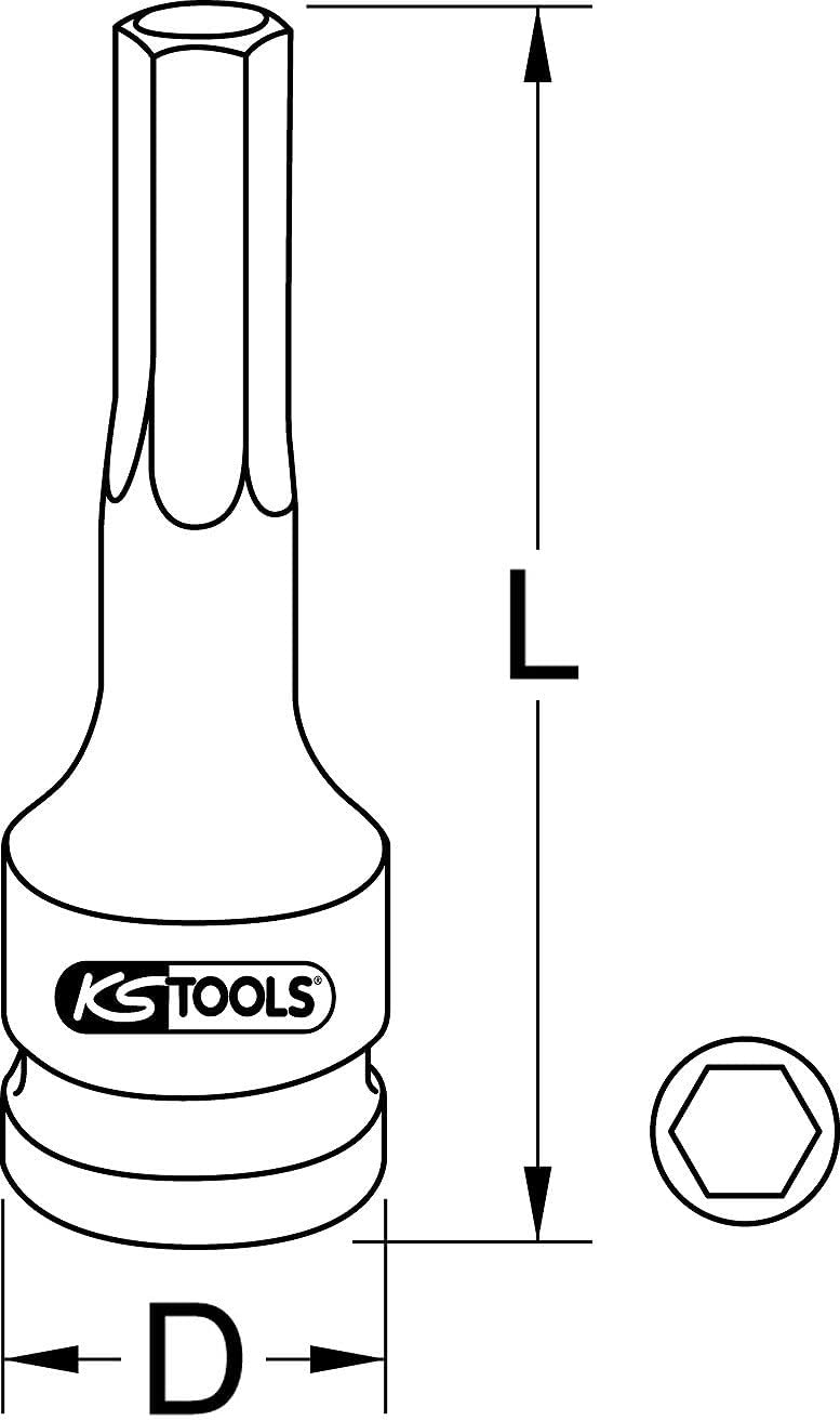 Detalle 1 de KS Tools 911.0918 lång kraftbits-hylsa Torx T50, 1/2 tum