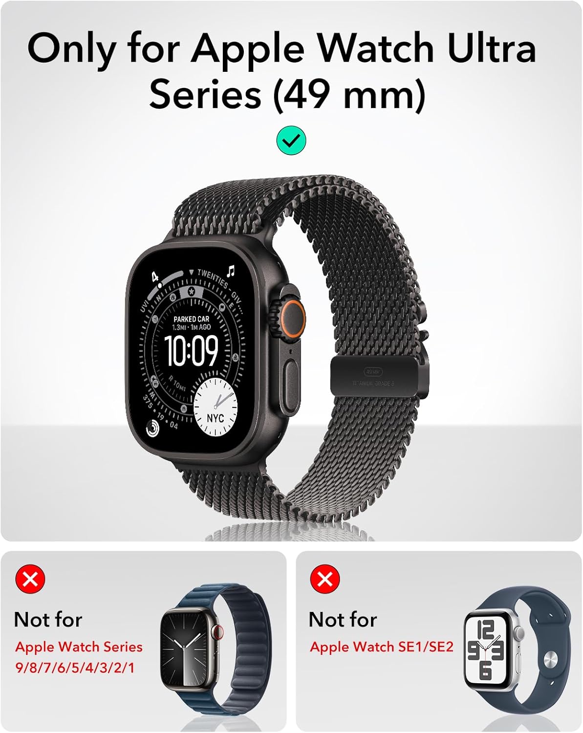 Thumbnail 1 de ESR lot de 2 protections d’écran Armorite pour Apple Watch Ultra 3/2/1 (49 mm) – verre trempé bord à bord
