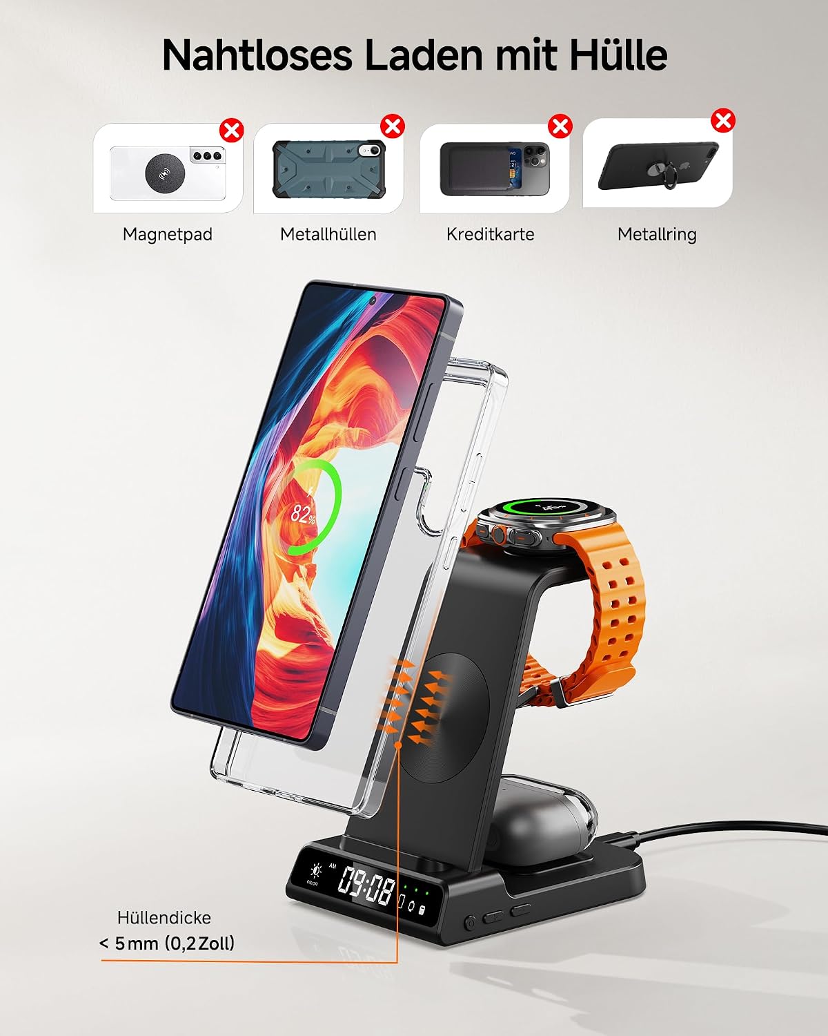 Thumbnail 5 de Induktive Ladestation 3‑in‑1 für Samsung S25 Ultra
